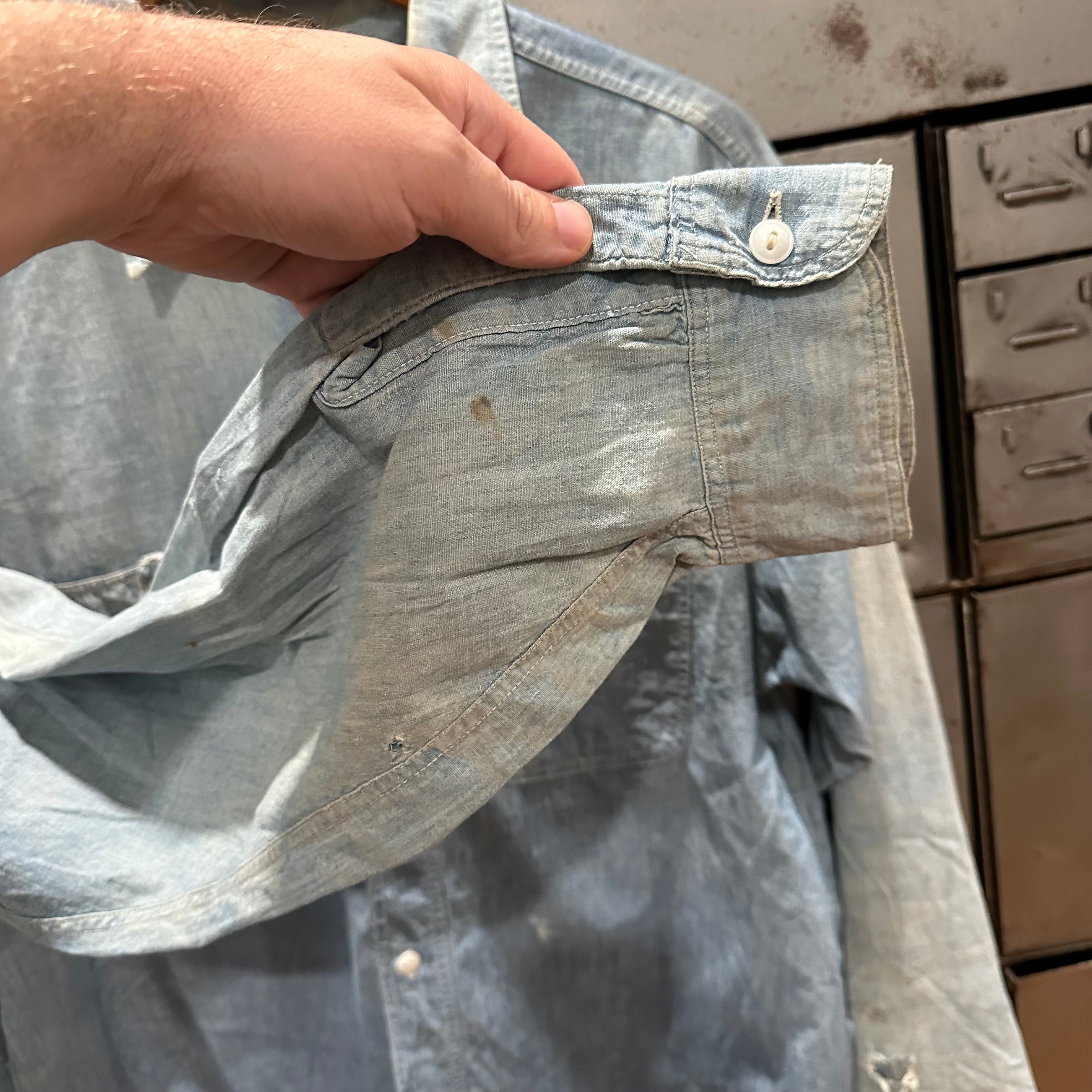 1950’s Red Kap Chambray Work Shirt L/XL