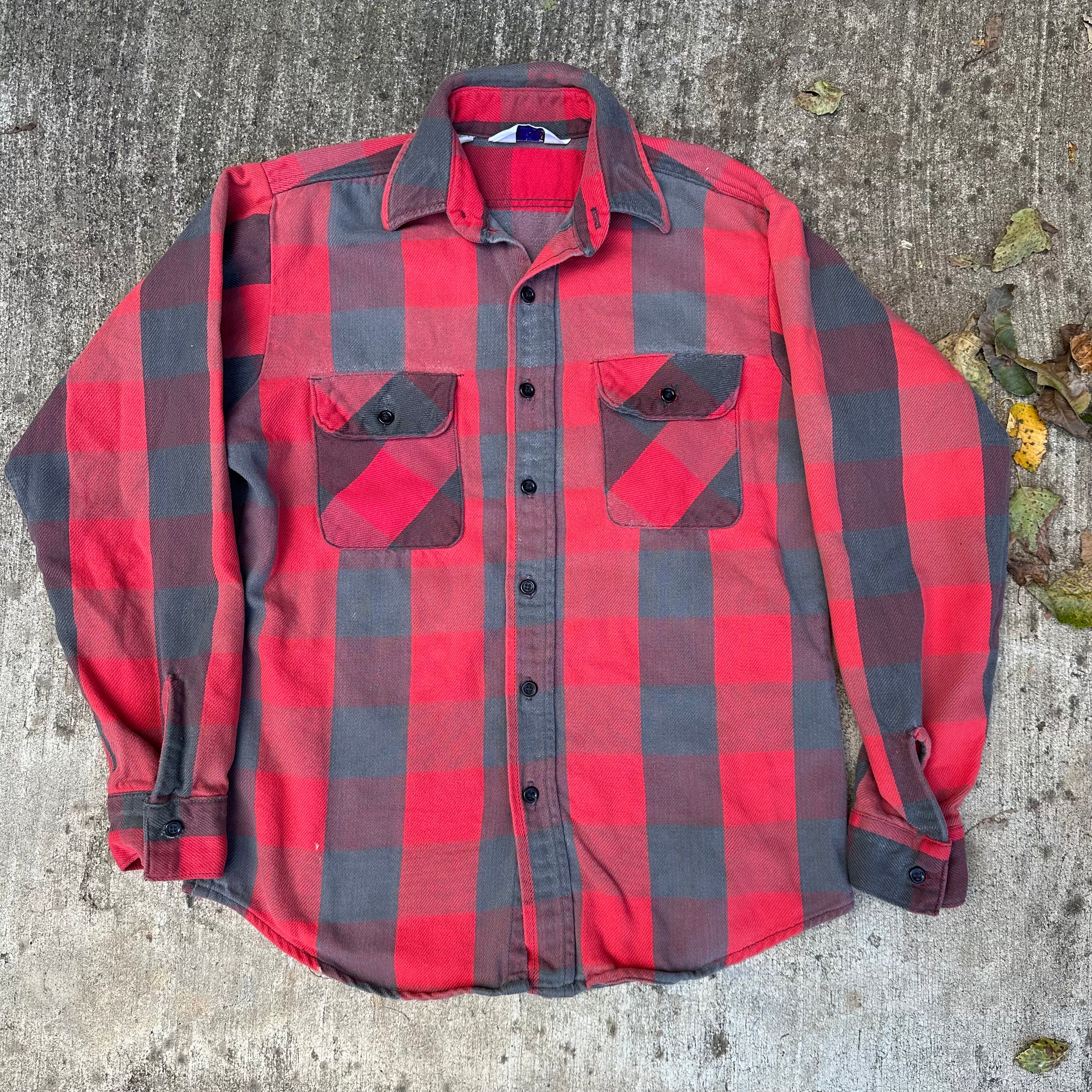 1980’s Five Brothers Plaid Cotton Flannel Shirt Medium