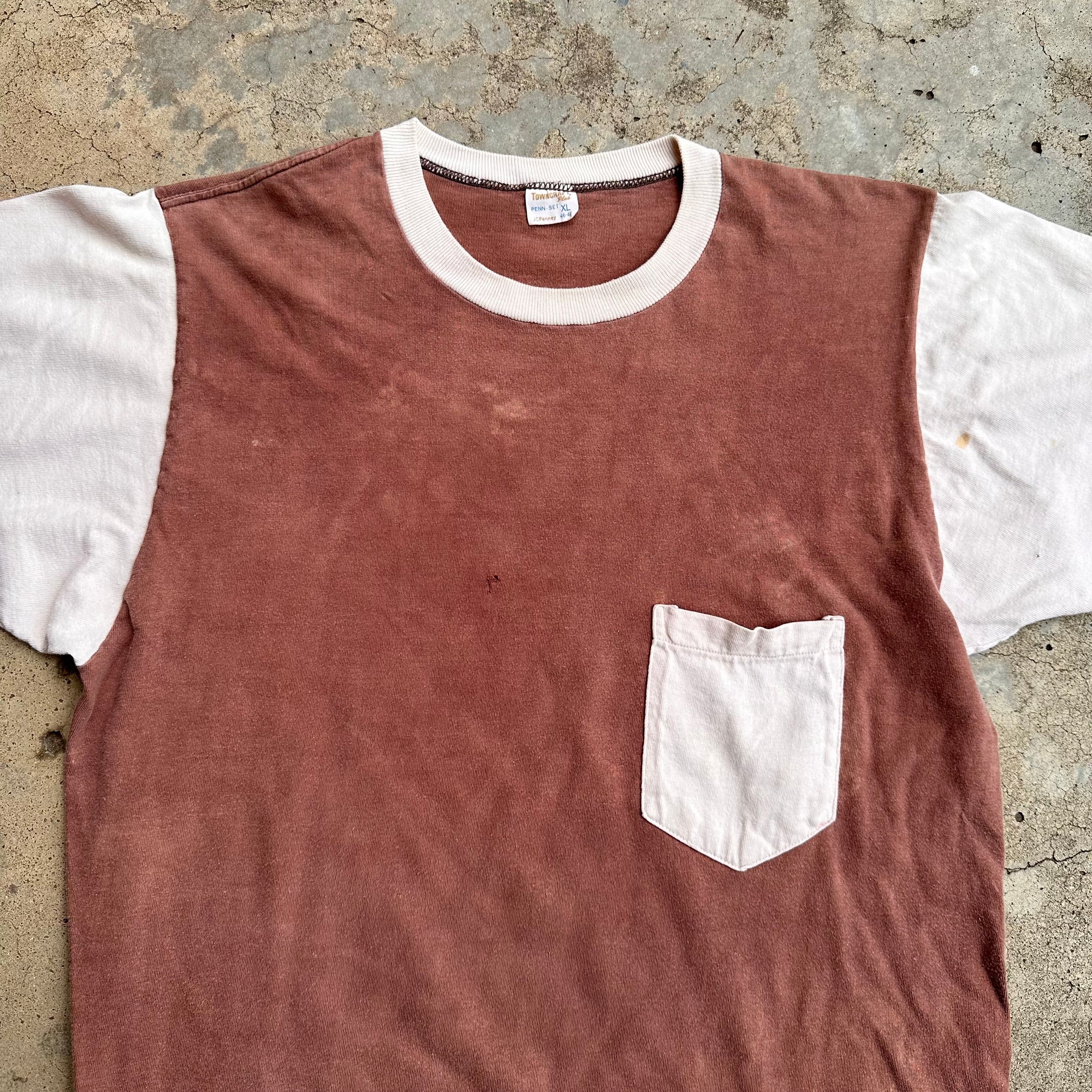 1970’s Sun-Faded Two-Tone Penney’s Pocket T-Shirt Medium