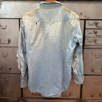 1960’s Wrangler 27MW Chambray Pearl Snap Western Shirt M/L
