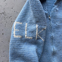 1960’s Light Blue Elk Cowichan Sweater XL