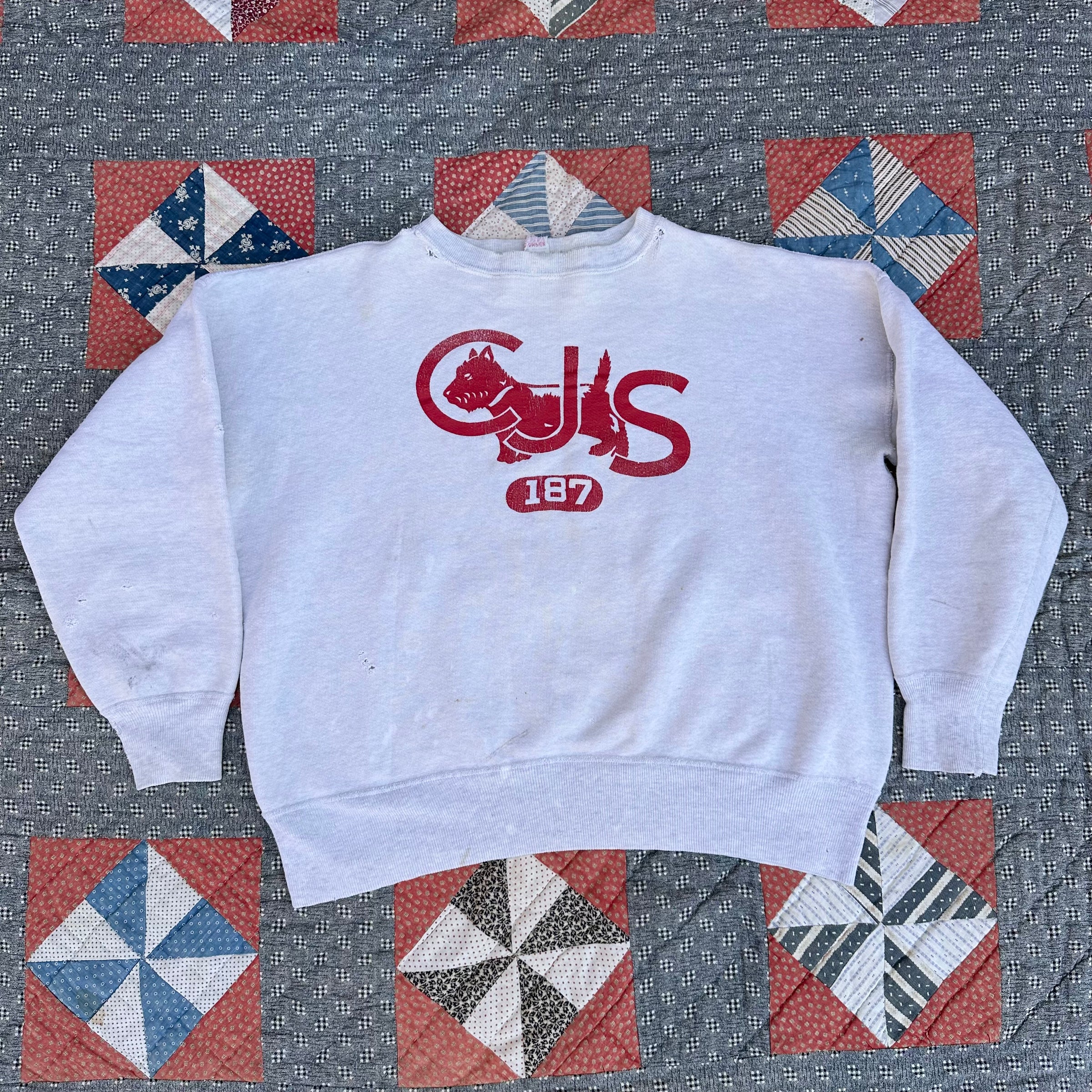 1950’s Champion Running Man Scottish Terrier Crewneck Sweatshirt 25” Chest