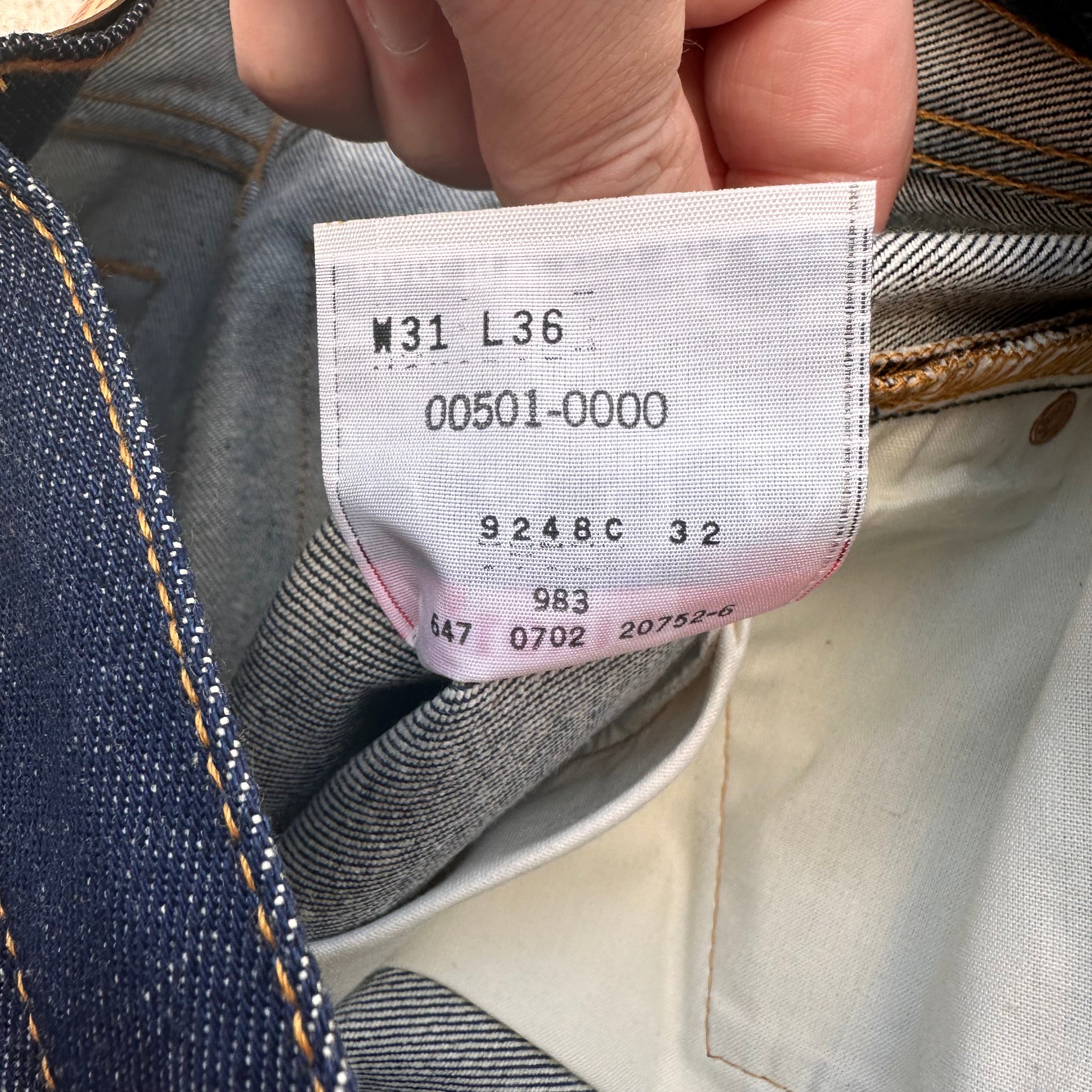 2000’s Deadstock Levi’s 501 Shrink to Fit Denim Jeans Tagged 31” x 36”