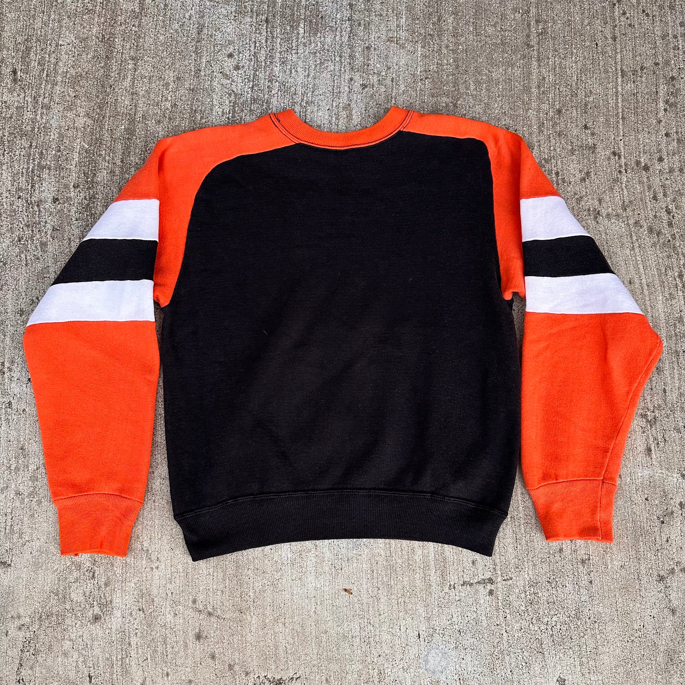 1970’s Orange and Black Freedom Sleeve Crewneck Sweatshirt XS