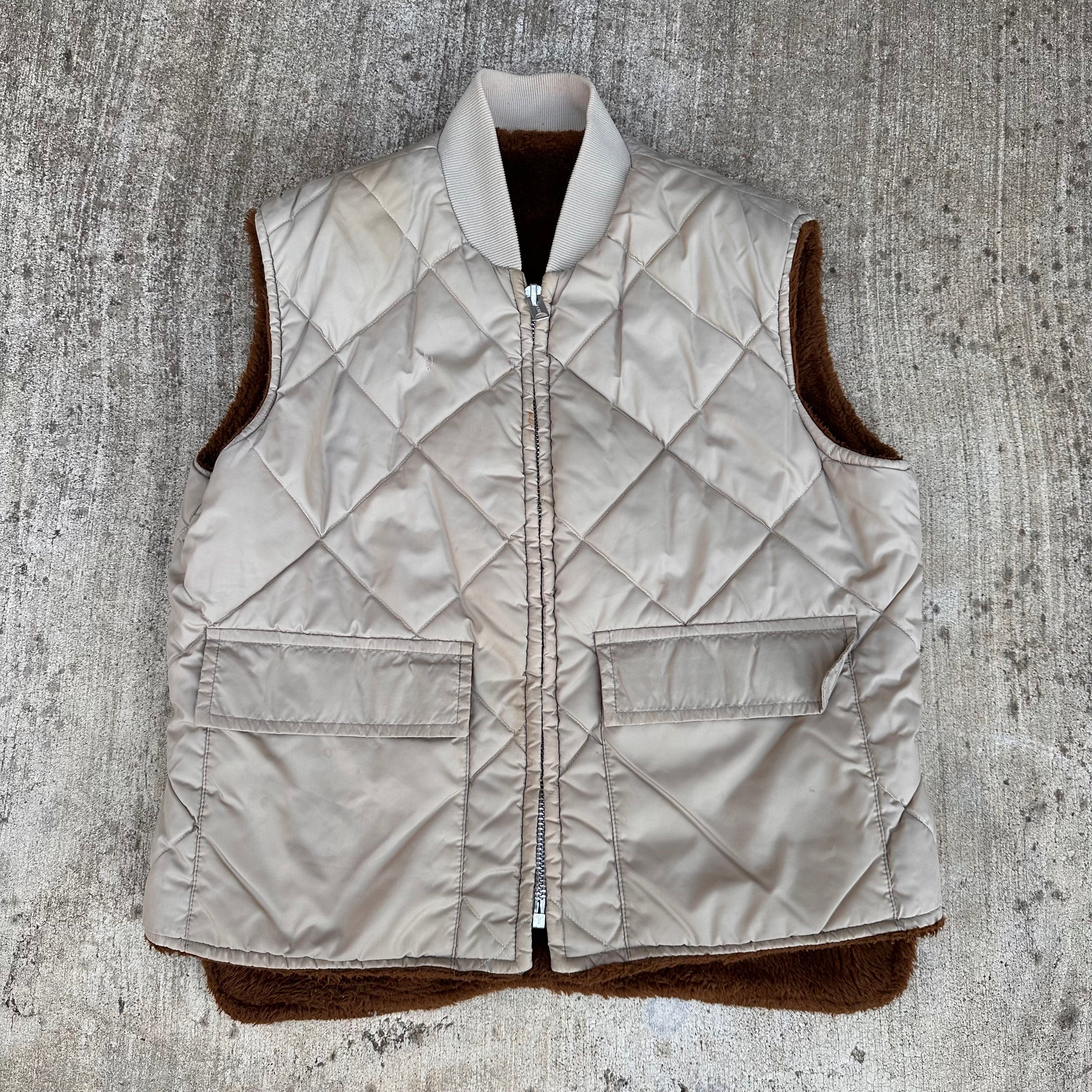 1970’s Panhandle Slim Reversible Fleece Quilted Vest Size 44