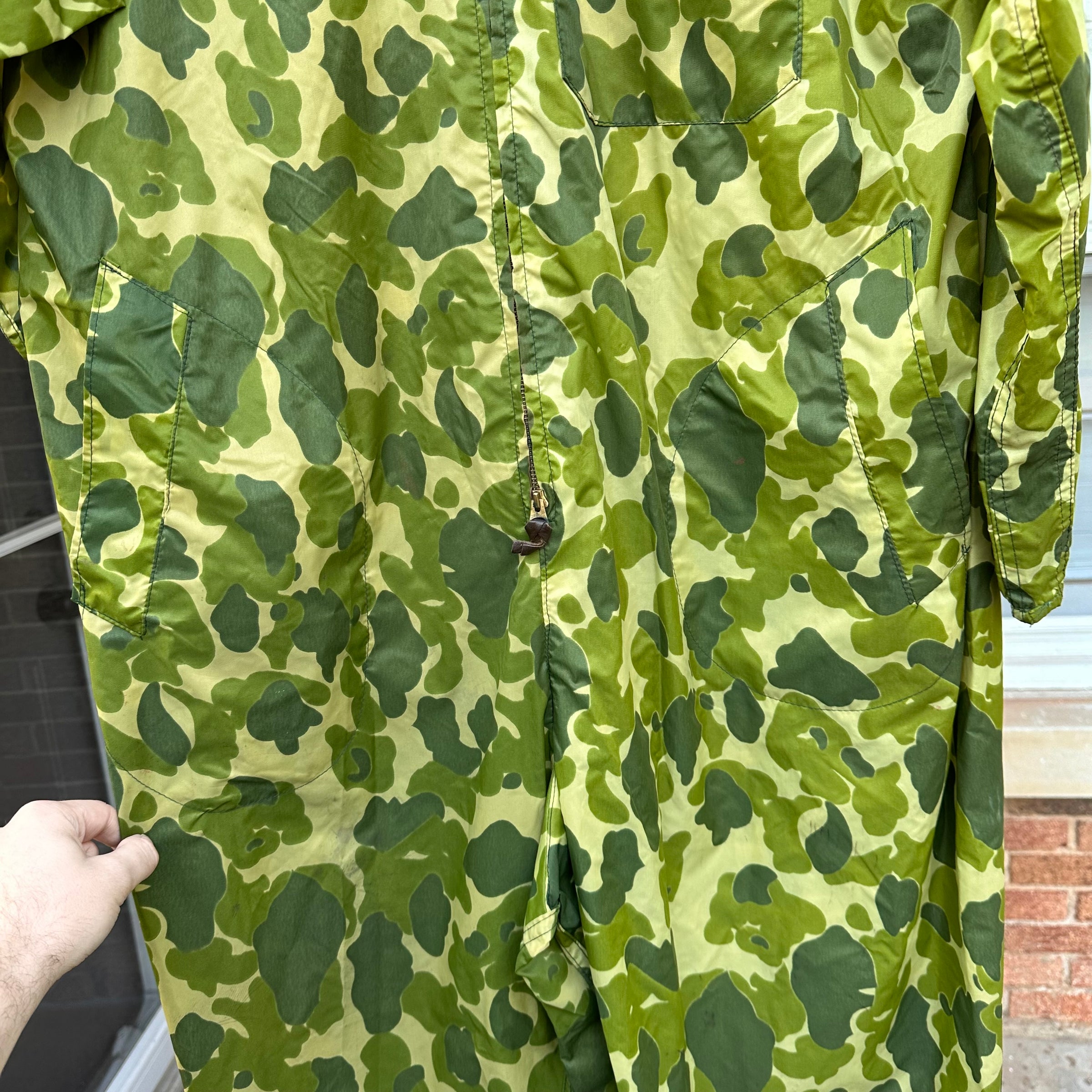 1950’s Tailor Made Coveralls from WWII Camo Parachute XL