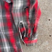 1960’s Arctic Plaid Cotton Flannel Shirt XL 26” Chest