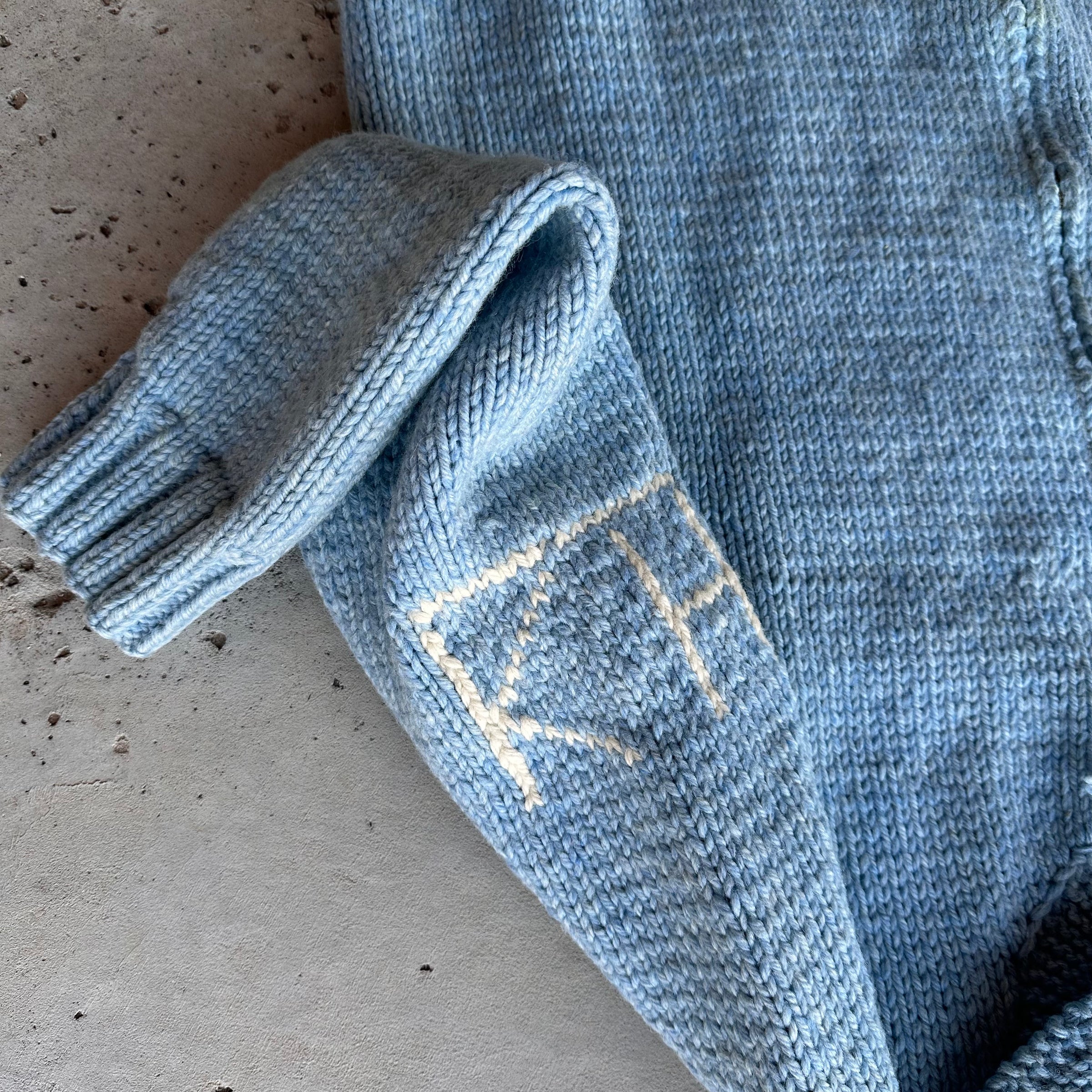 1960’s Light Blue Elk Cowichan Sweater XL