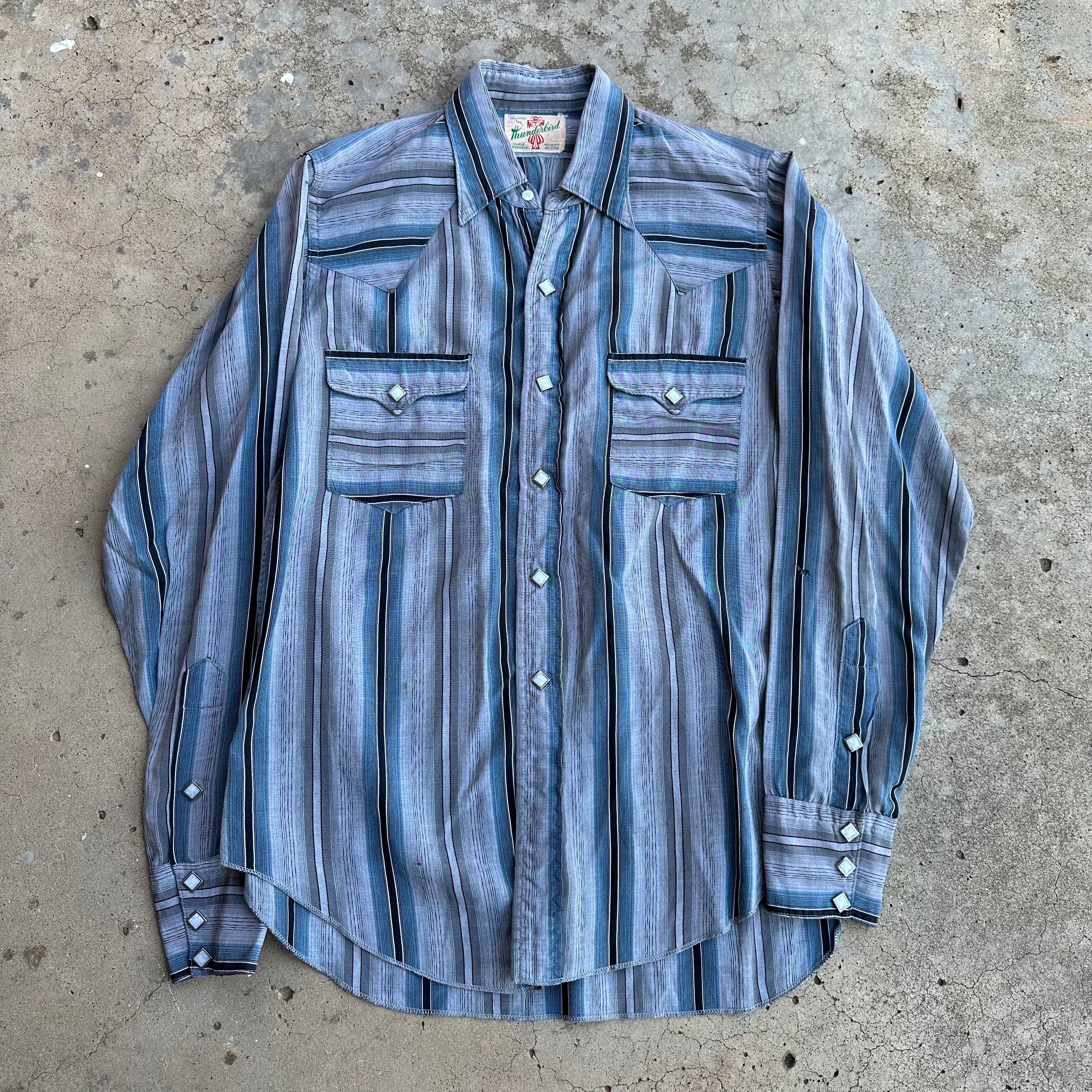 1950’s Thunderbird Rayon Pearl Snap Western Shirt Small
