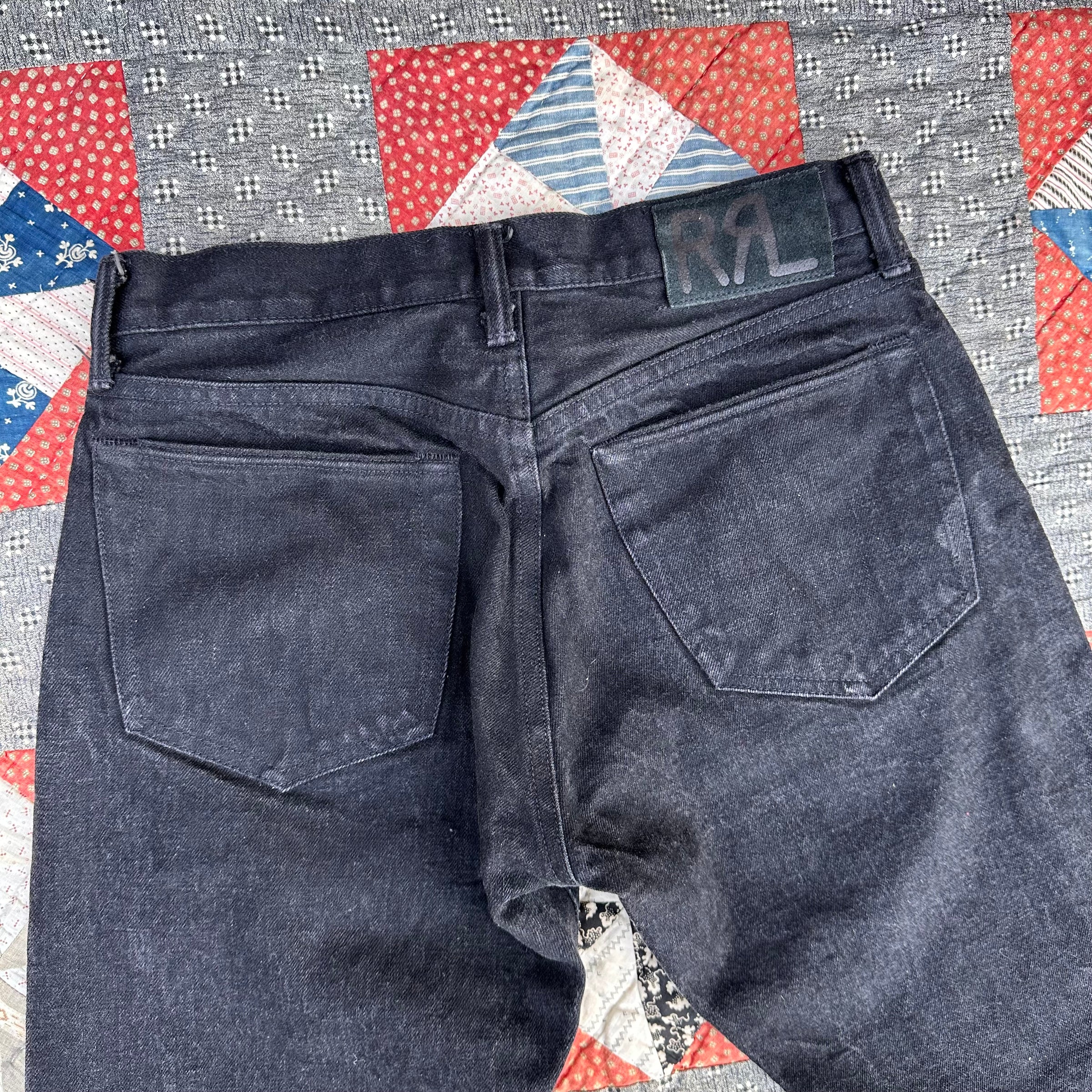 RRL Double RL Slim Fit Black Selvedge Denim Jeans 30” x 29”