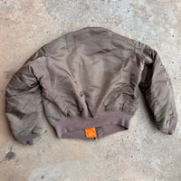 1990’s Alpha Industries Brown Reversible MA-1 Flight Jacket Large 27” Chest