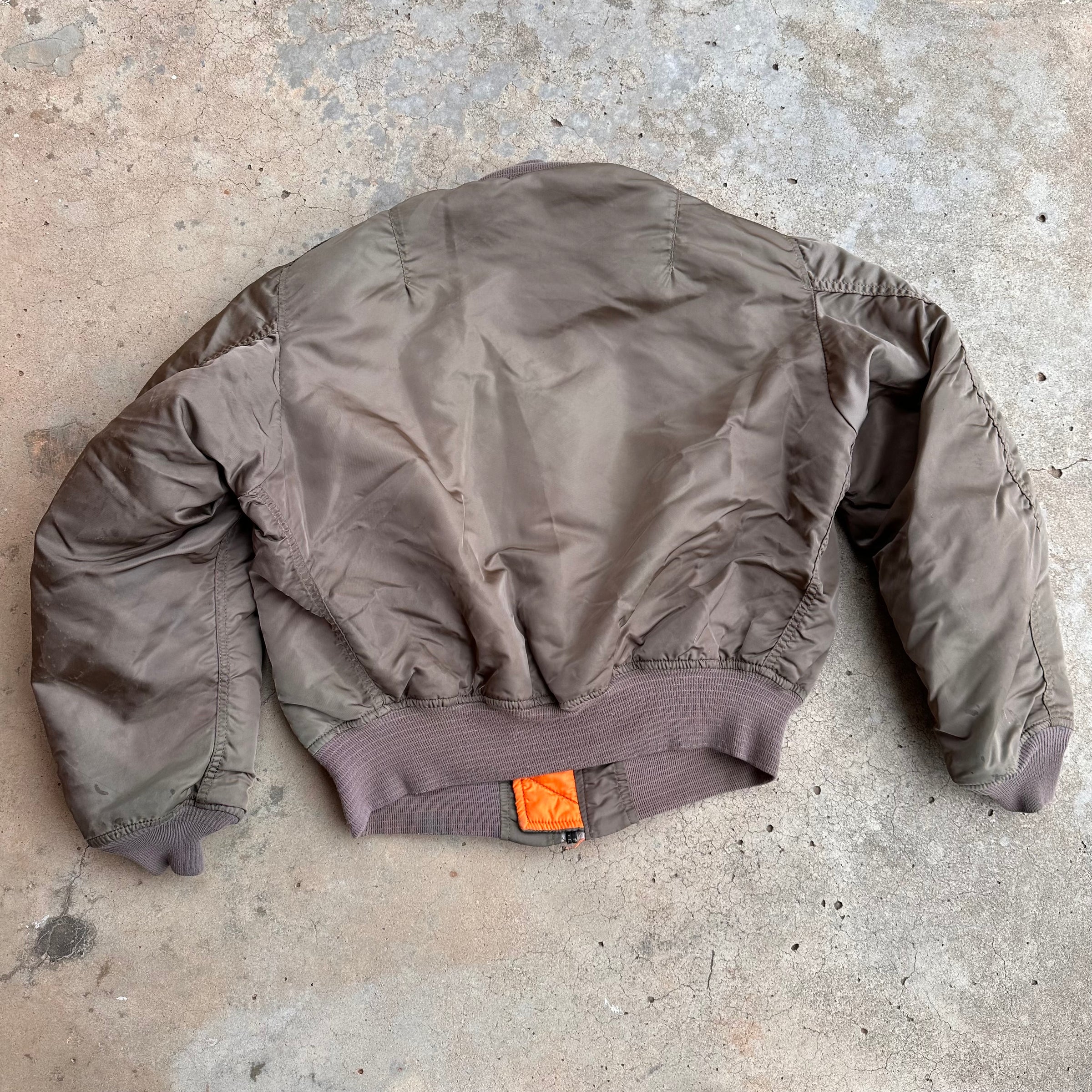 1990’s Alpha Industries Brown Reversible MA-1 Flight Jacket Large 27” Chest