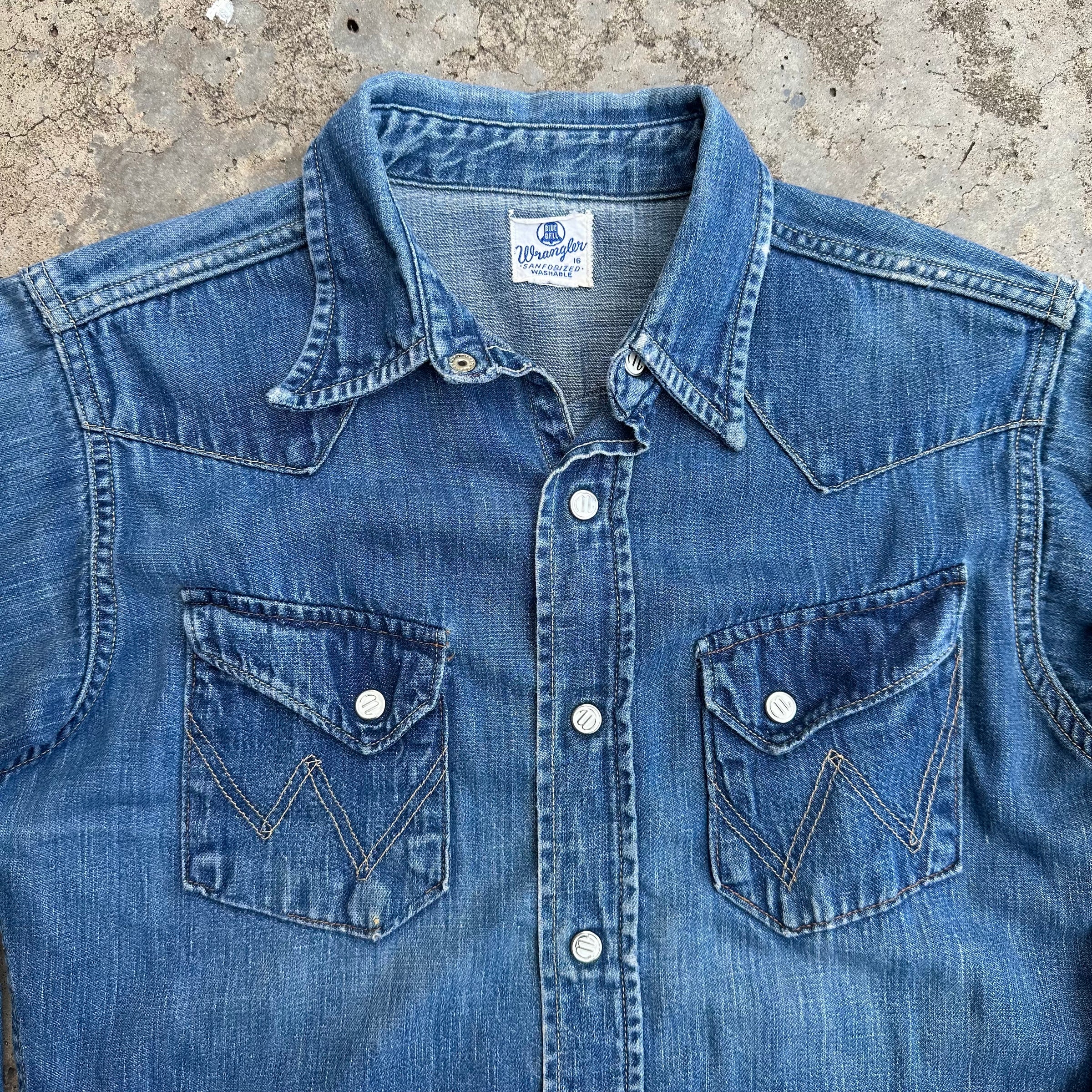 Late 40’s Wrangler Denim Shirt 18.5” Chest