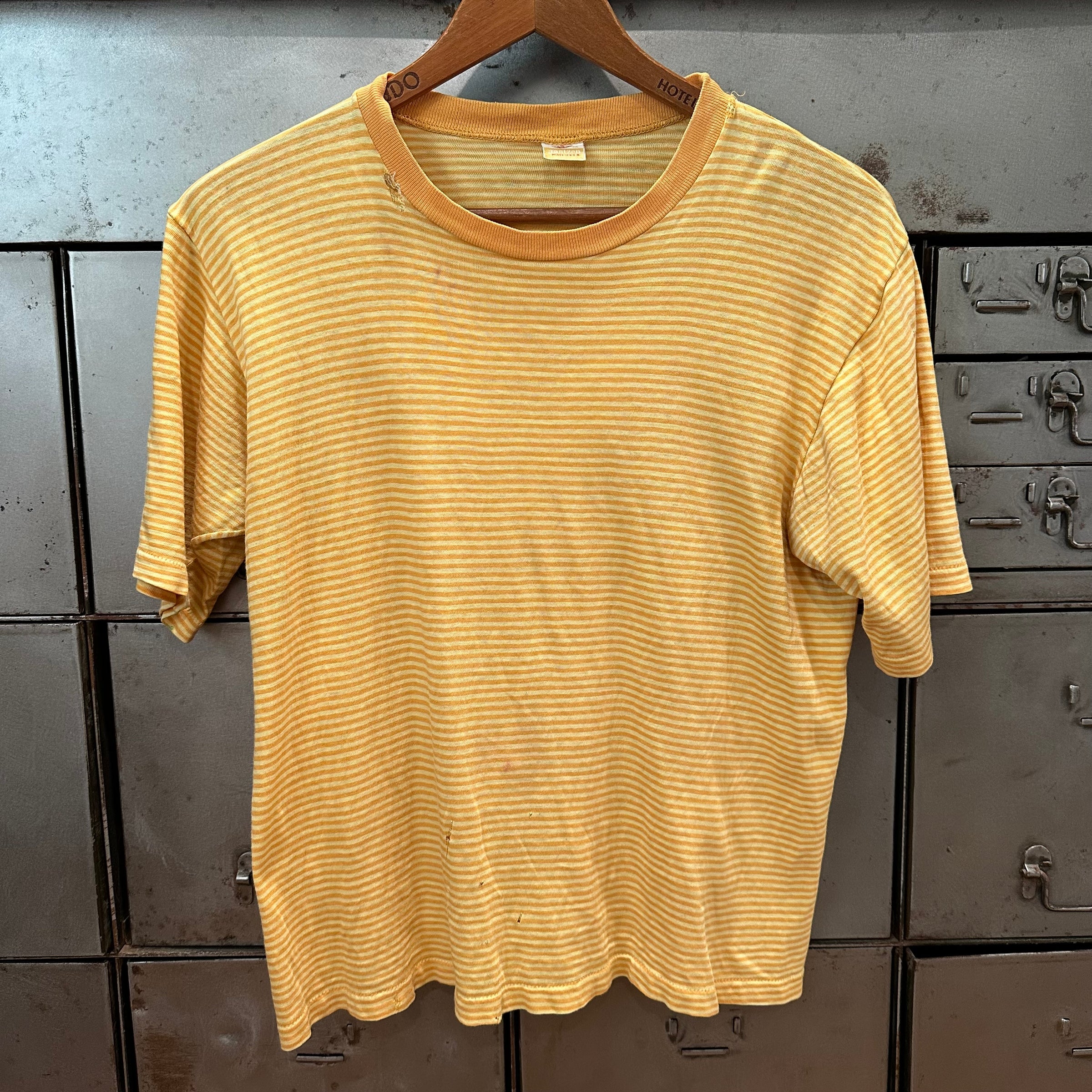 1960’s Jantzen Striped Yellow T-Shirt Medium