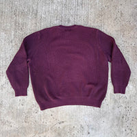 1990’s LL Bean Burgundy Ribbed Cotton Crewneck Sweater XL