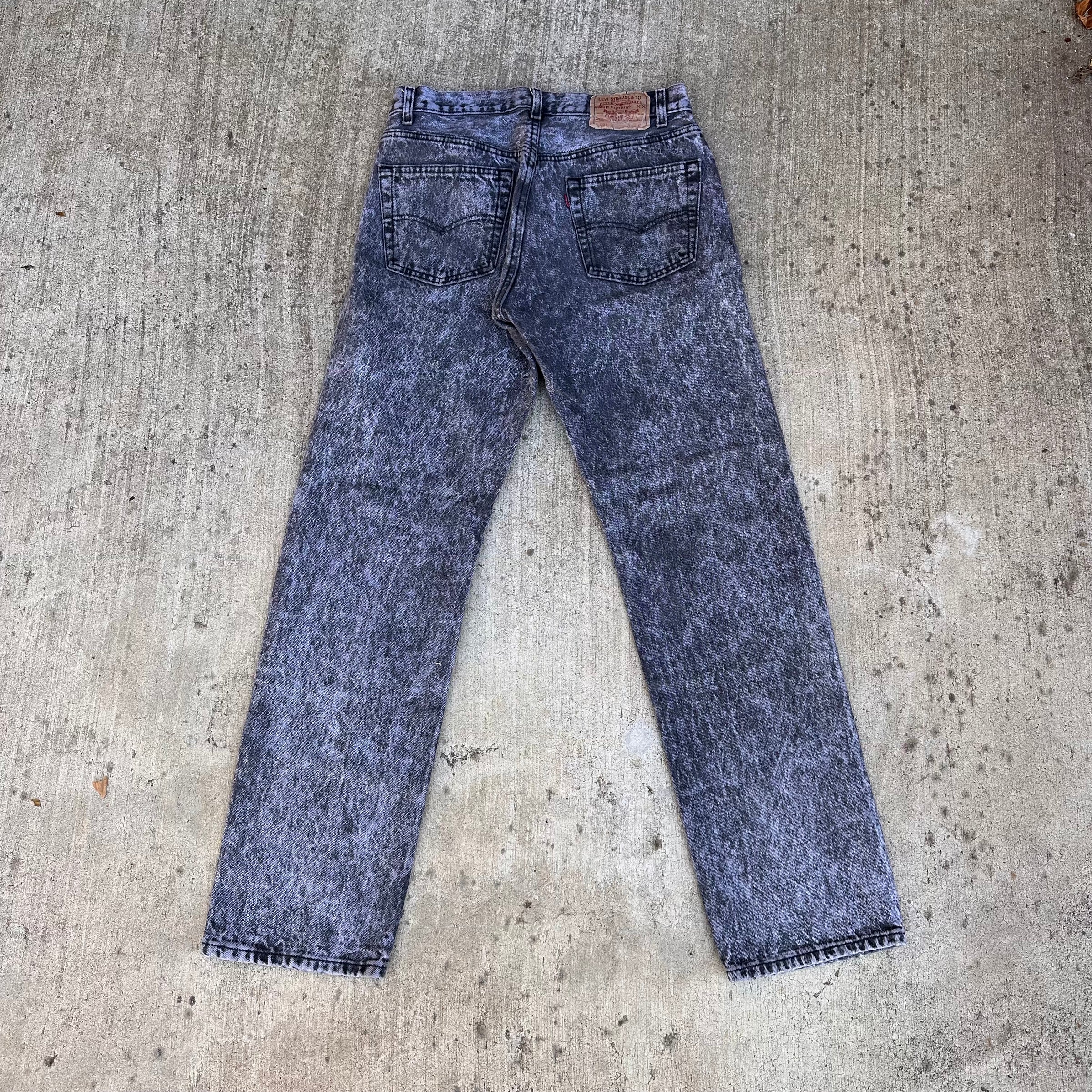 1980’s Levi’s 501 Black Acid Wash Jeans 30” Waist