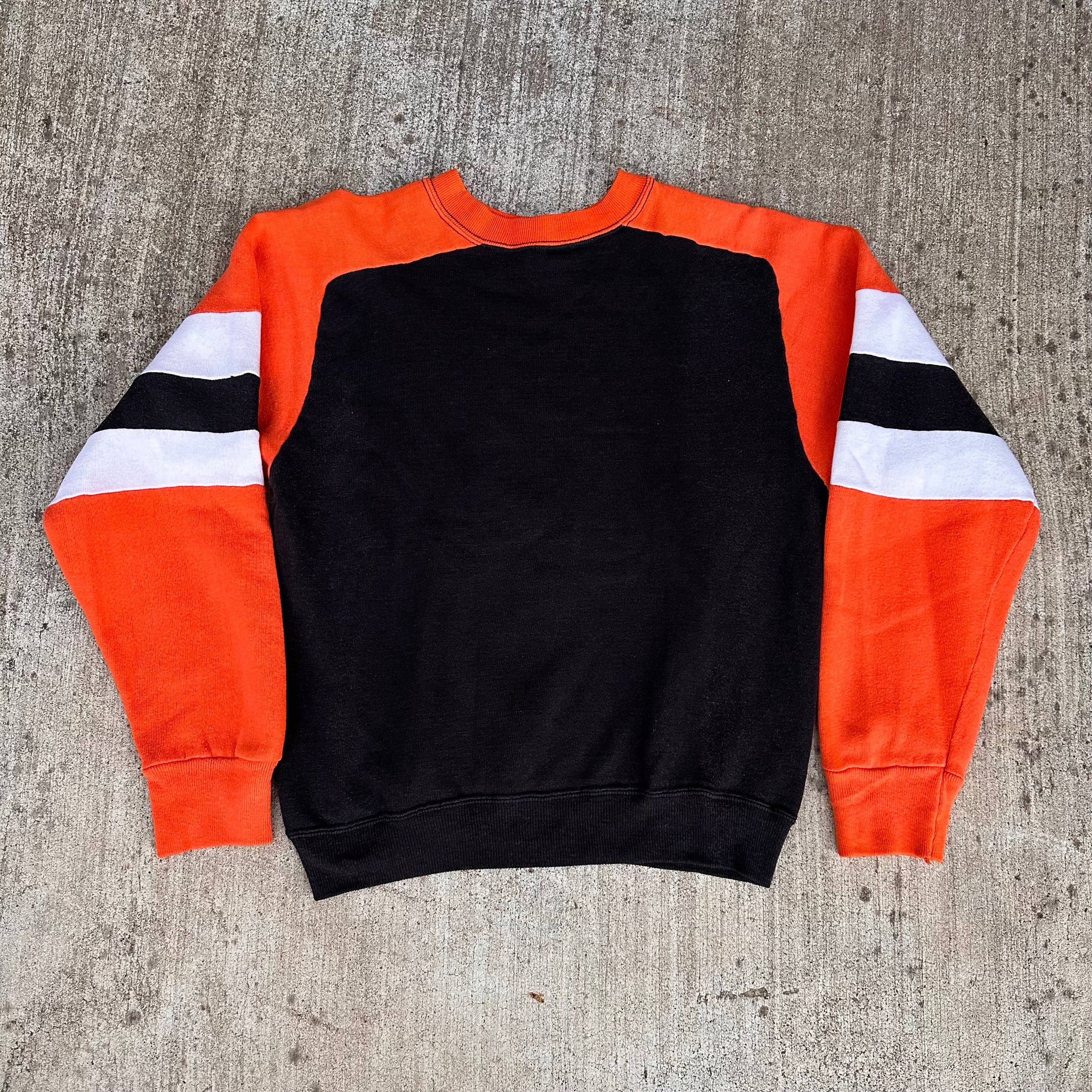 1970’s Orange and Black Freedom Sleeve Crewneck Sweatshirt XS