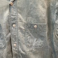 1950’s Repaired Chambray Work Shirt 22.5" Chest