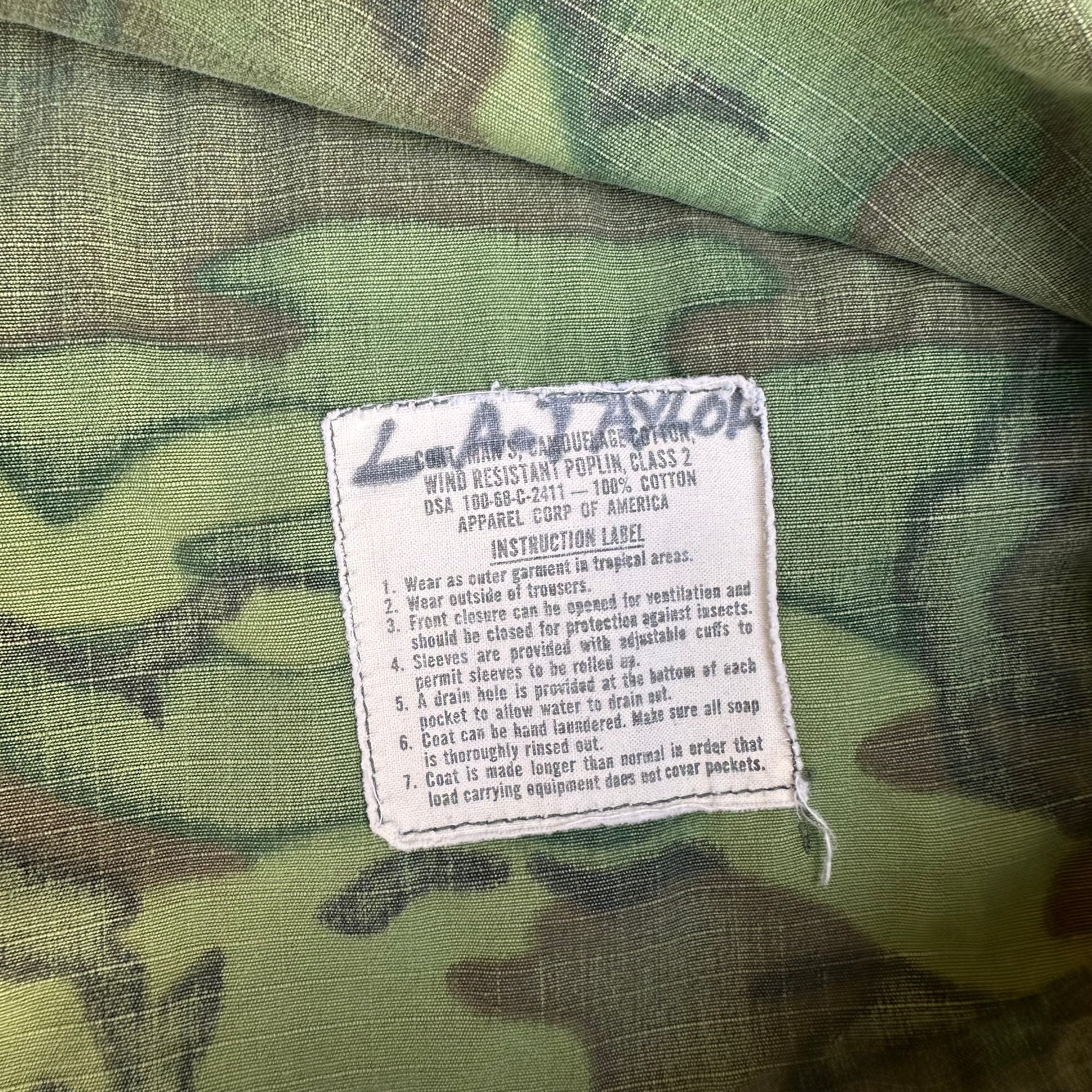 1960’s Vietnam War Lime Green ERDL Jungle Jacket Small Regular