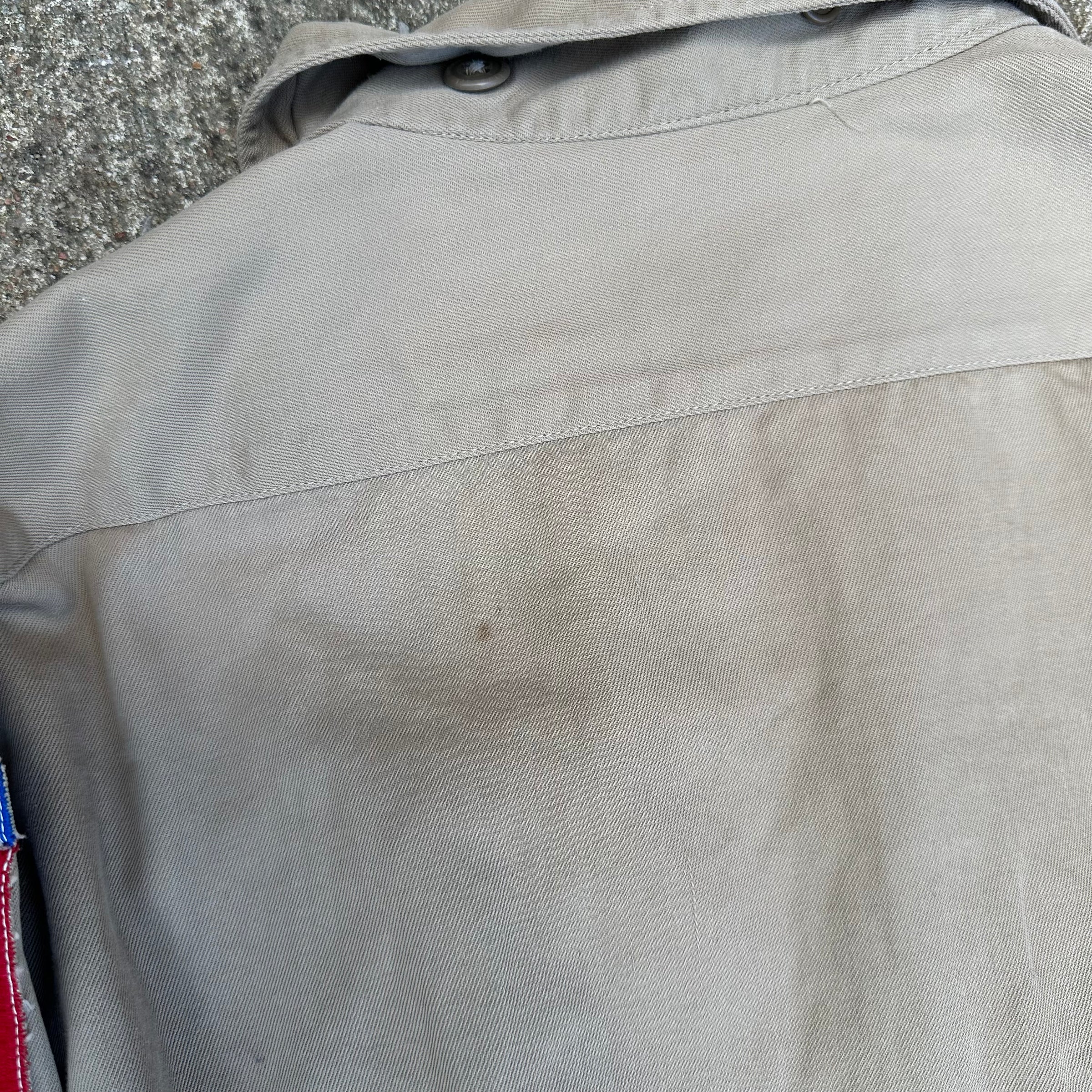 1940’s WWII 82nd Airborne Patched Khaki Shirt with Gas Flap