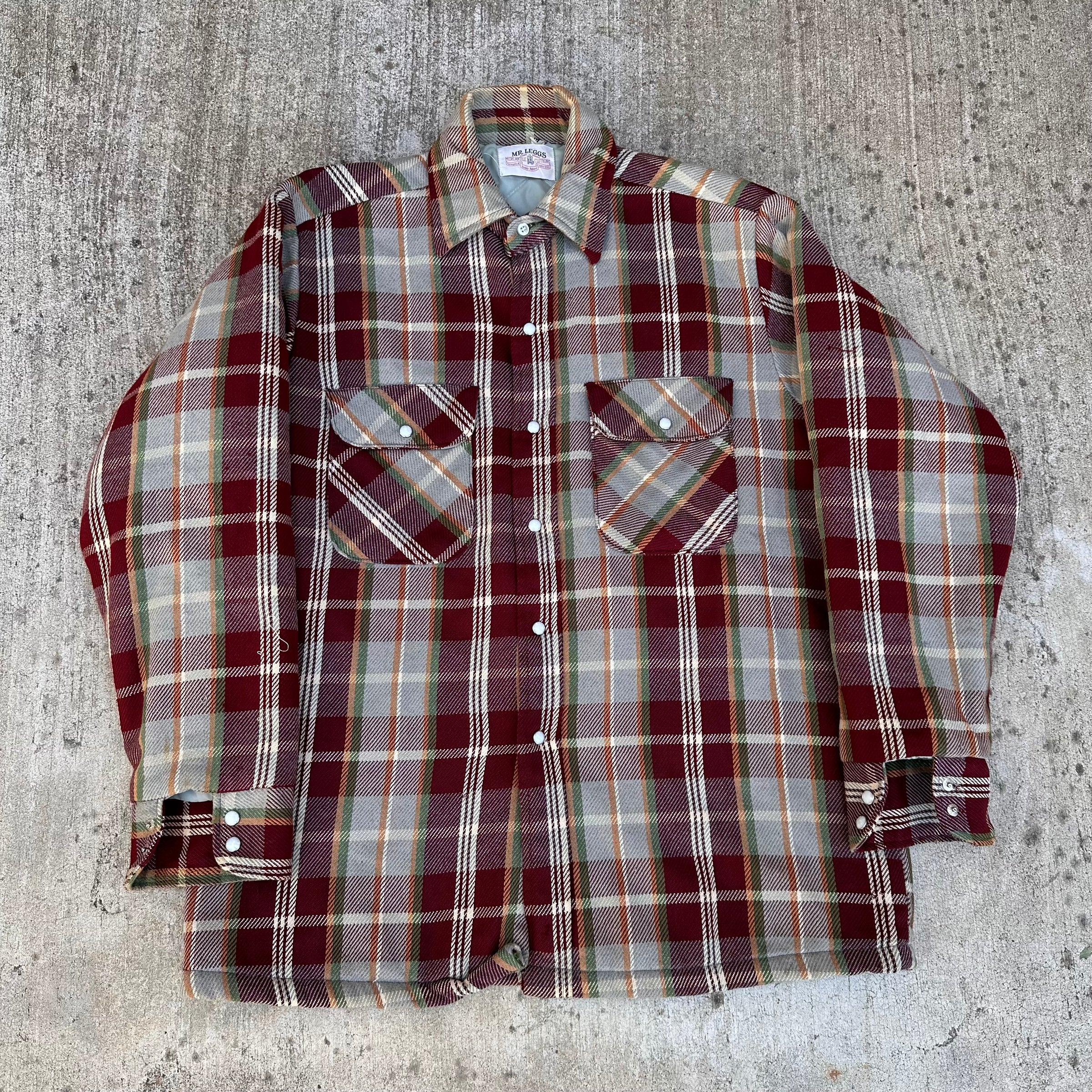 1970’s Mr. Legg’s Quilted Cotton Flannel Shirt Medium