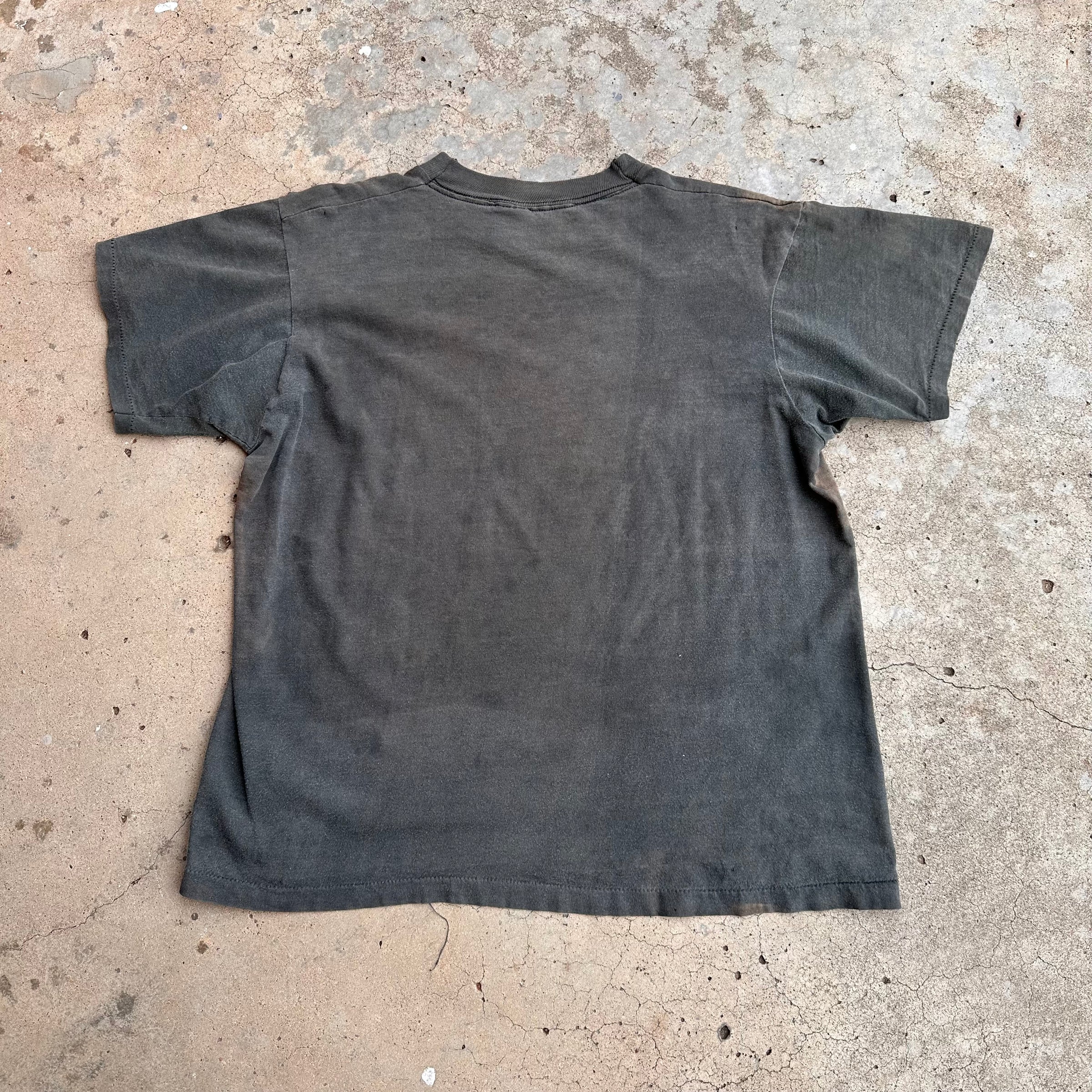 1970’s “I’m So Happy I Could Just Shit!” Faded Black T-Shirt Large