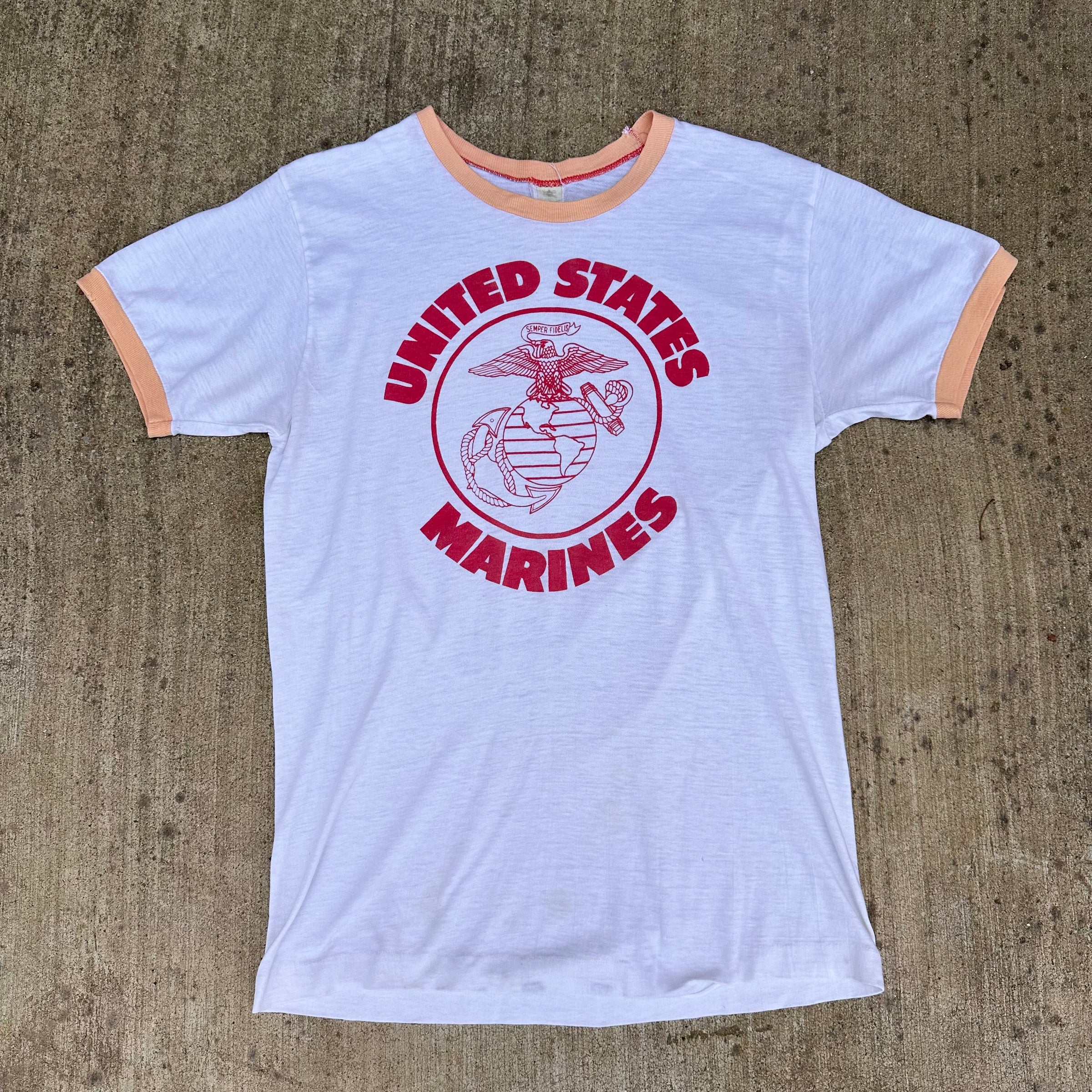 1970’s Velva Sheen US Marines Ringer T-Shirt Medium