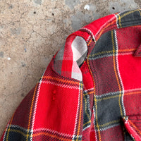 1960’s Sears Cotton Plaid Flannel Shirt 24” Chest
