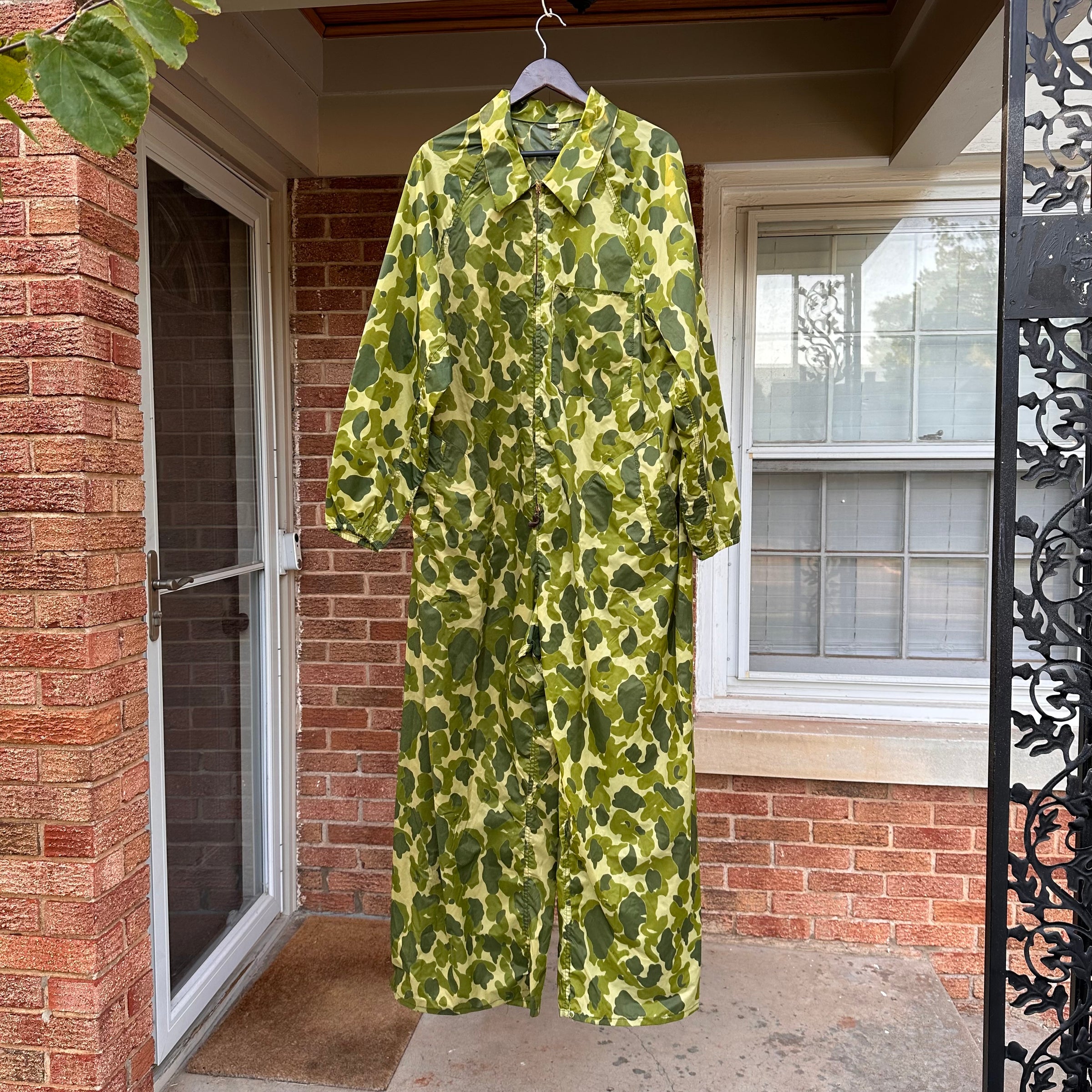 1950’s Tailor Made Coveralls from WWII Camo Parachute XL