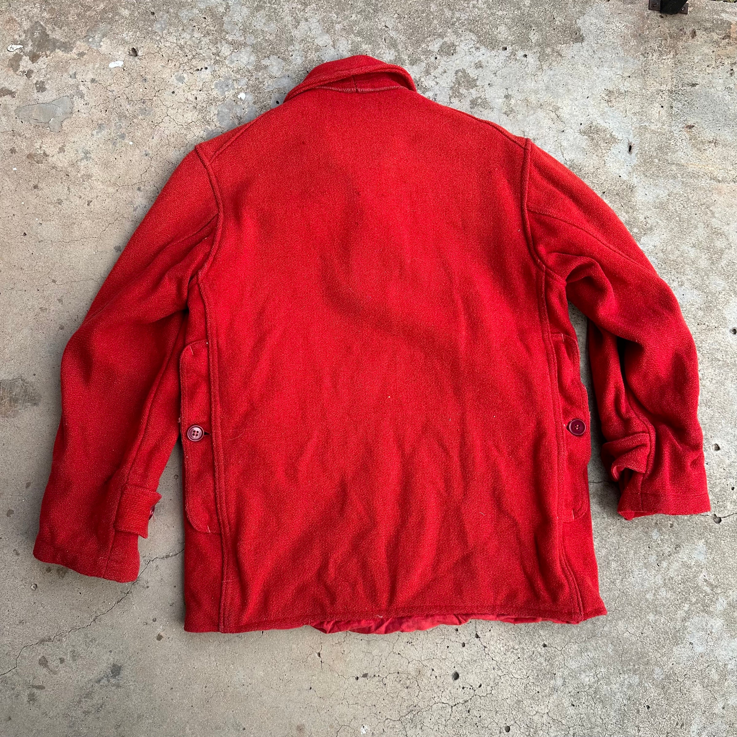 1940’s/50’s JC Higgins Red Wool Mackinaw Jacket Medium