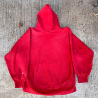 1980’s Faded Red Champion Reverse Weave Hooded Sweatshirt XL 25” Chest