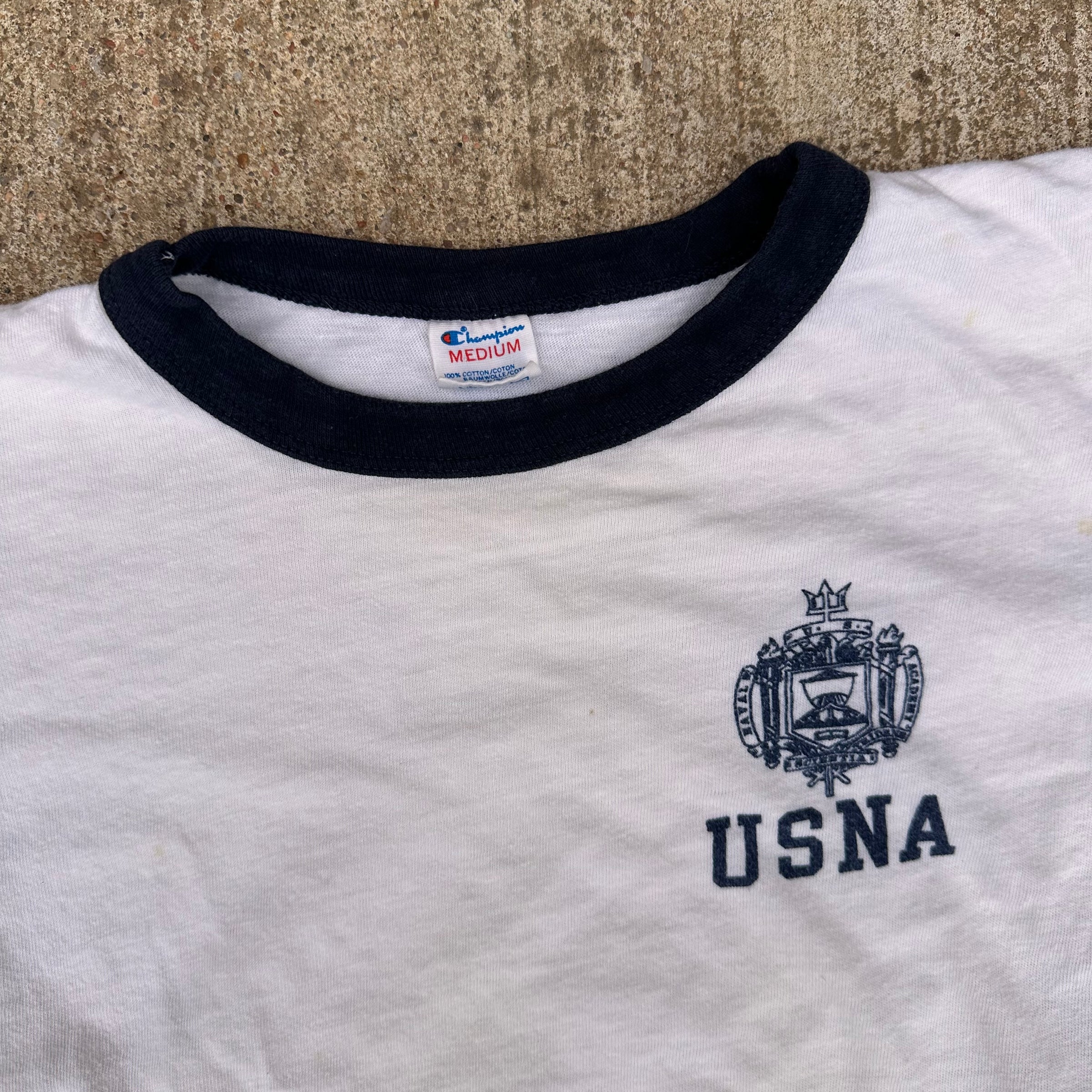1980’s US Naval Academy Champion Ringer T-Shirt Small