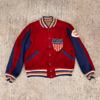 1940’s Butwin Two-Tone Nylon Fleece Reversible Varsity Jacket 24” Chest