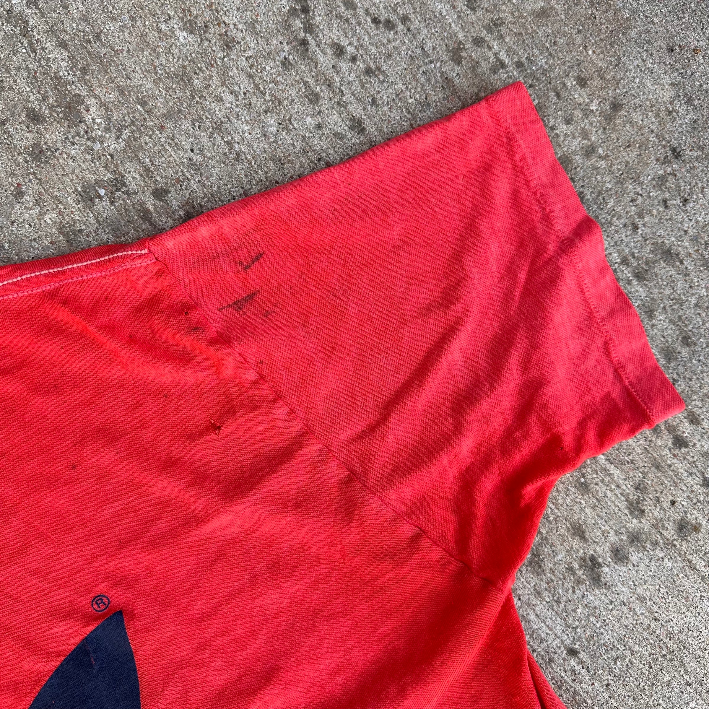 1980’s Thrashed Paper Thin Adidas T-Shirt Large