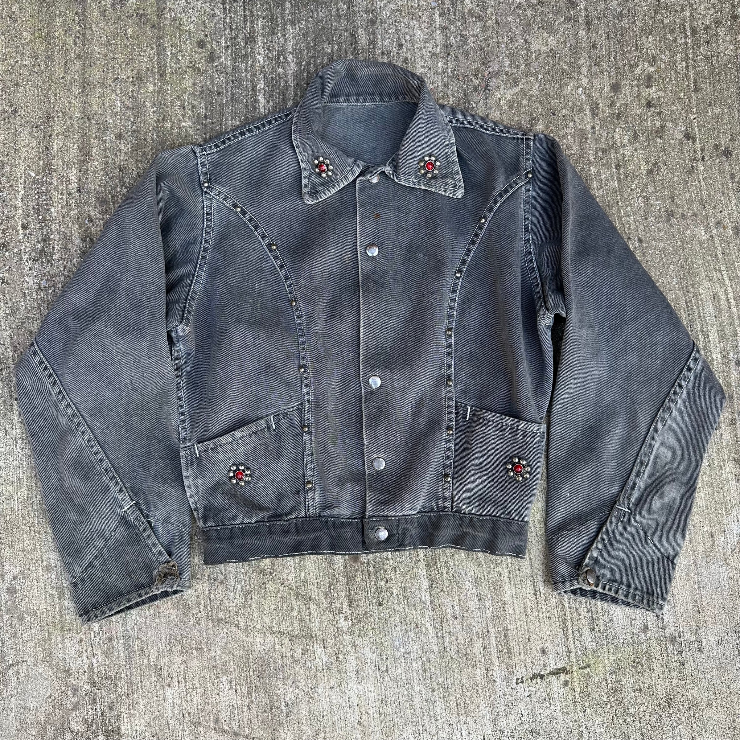 1950’s/60’s Kids Studded Black Denim Jacket