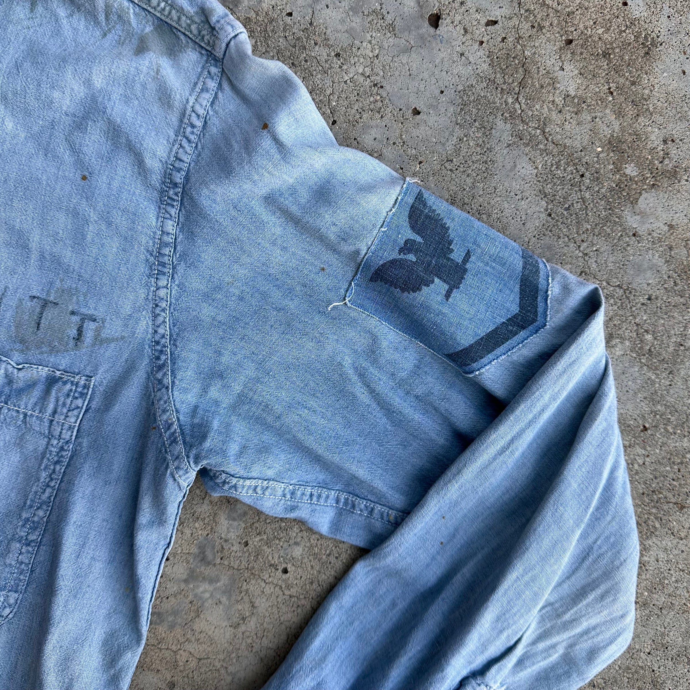 1950’s Korean War USN Stenciled Chambray Work Shirt