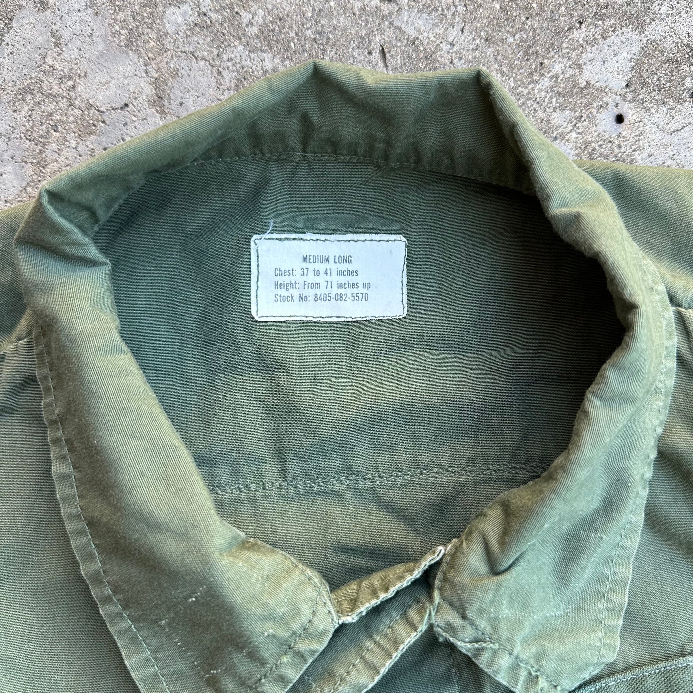 1960’s Vietnam War Mint Patched Poplin Jungle Jacket Medium Long