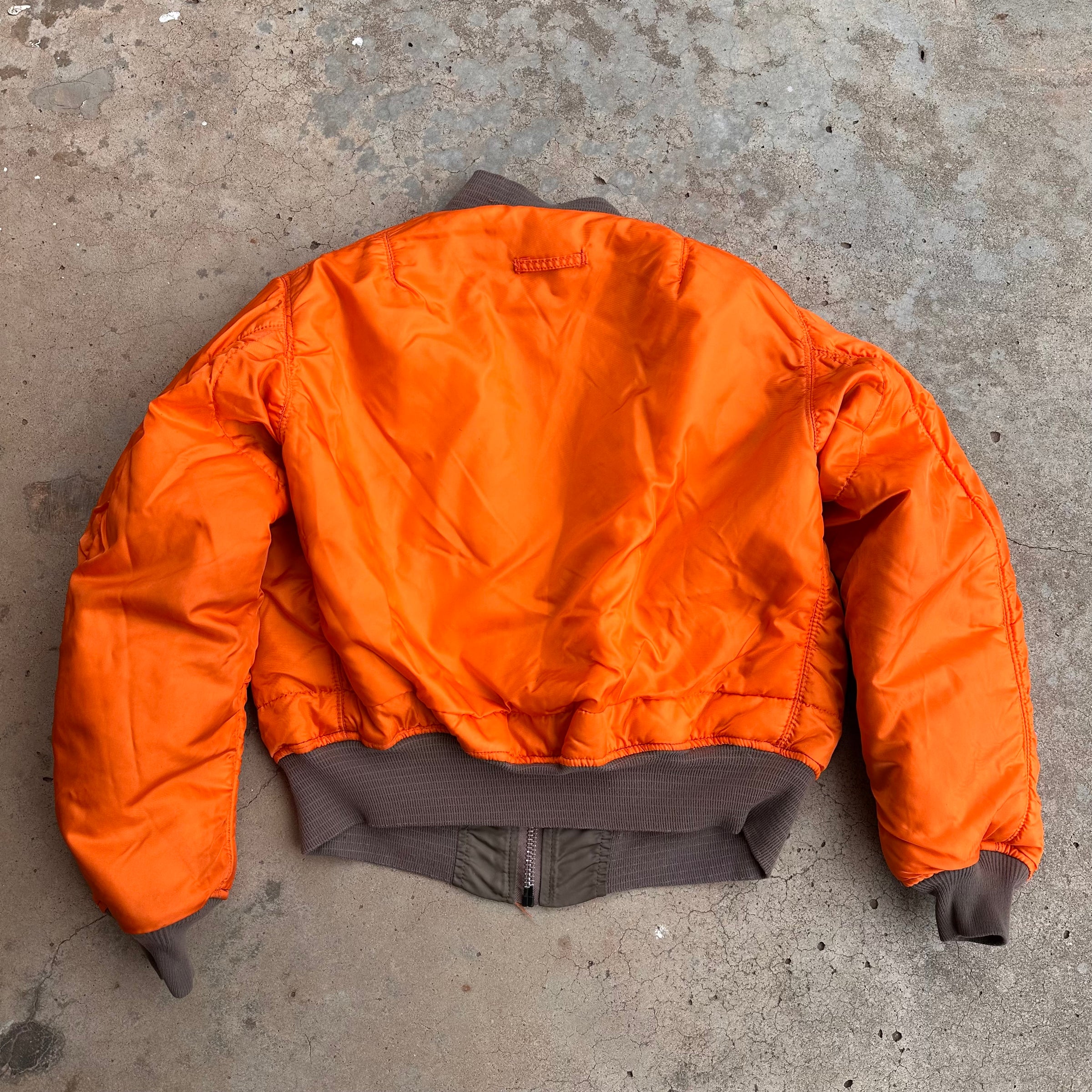 1990’s Alpha Industries Brown Reversible MA-1 Flight Jacket Large 27” Chest