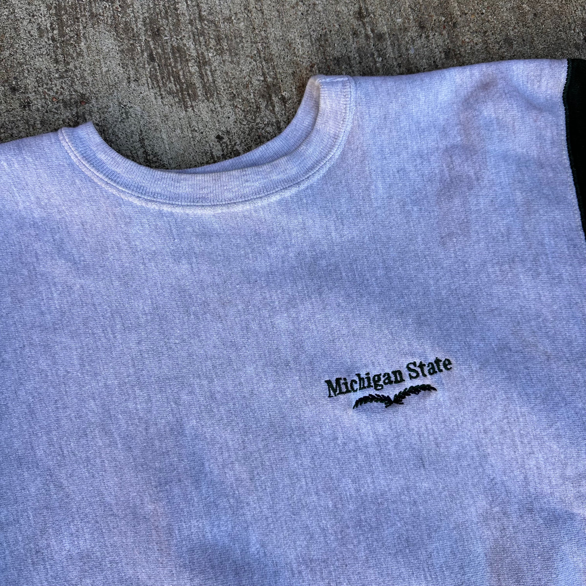 1990’s Michigan State Color Block Champion Reverse Weave Sweatshirt XXL