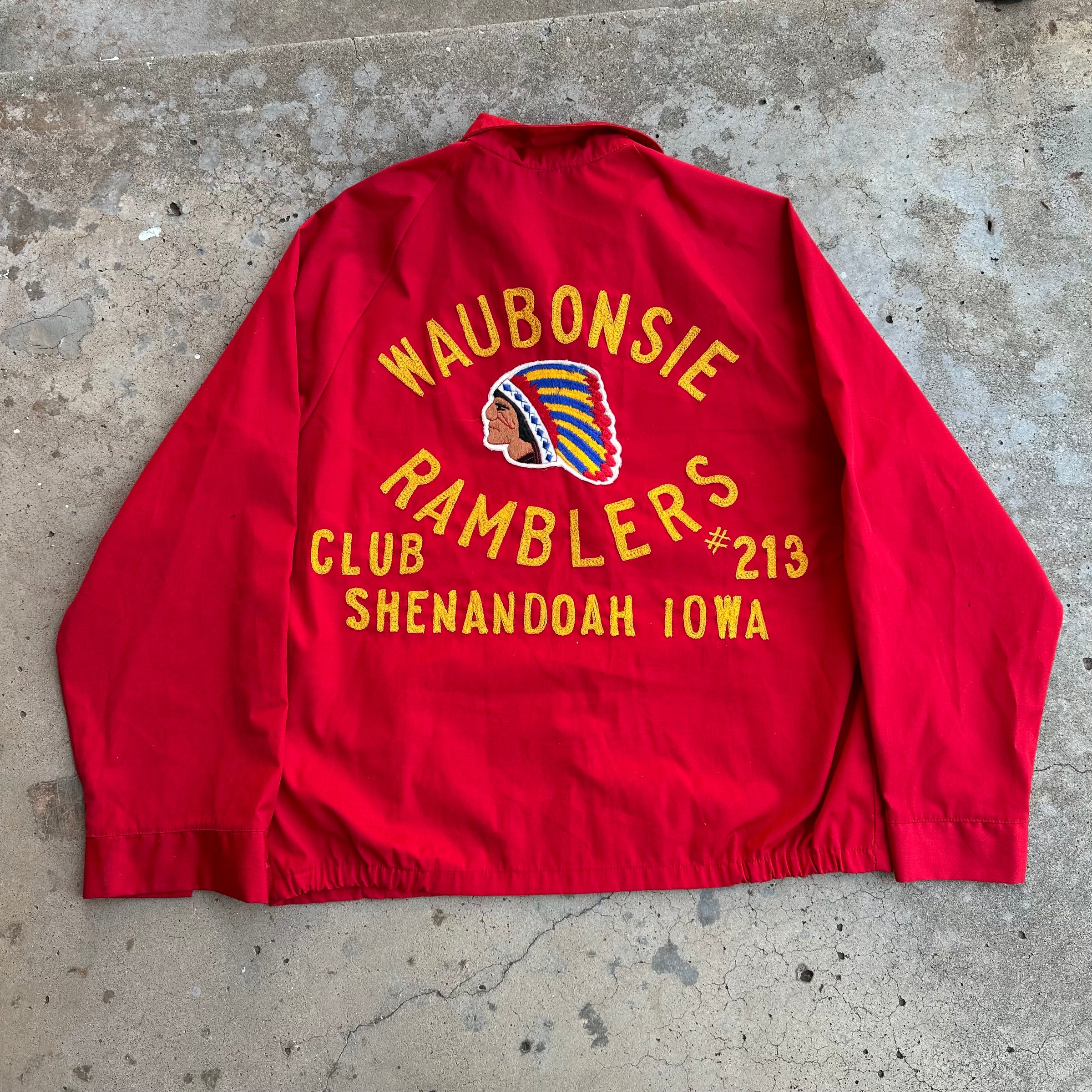 1960’s Waubonsie Ramblers Indian Head Chainstitched Jacket Large