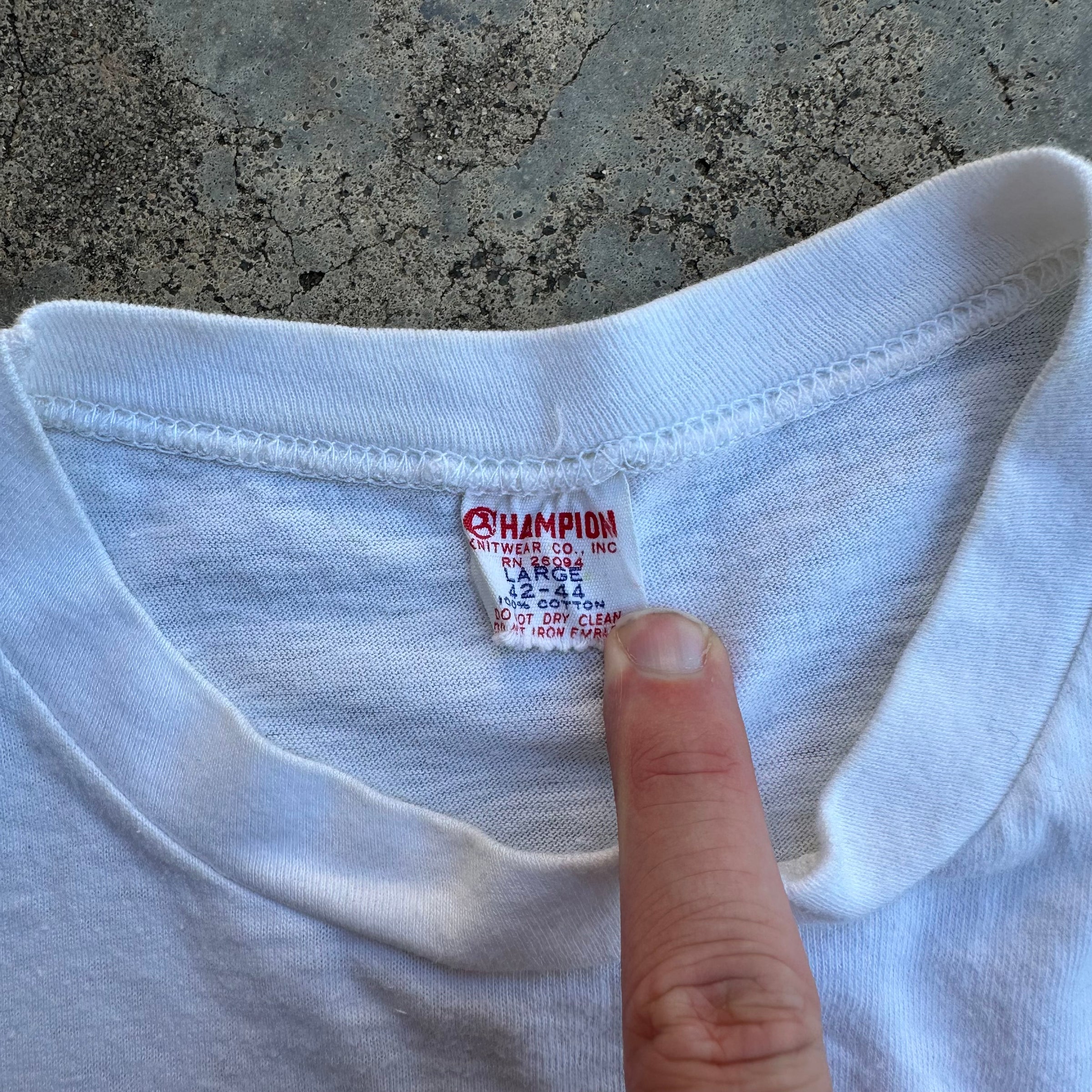 1960’s Champion Running Man Southeastern Lions Water Print T-Shirt Medium