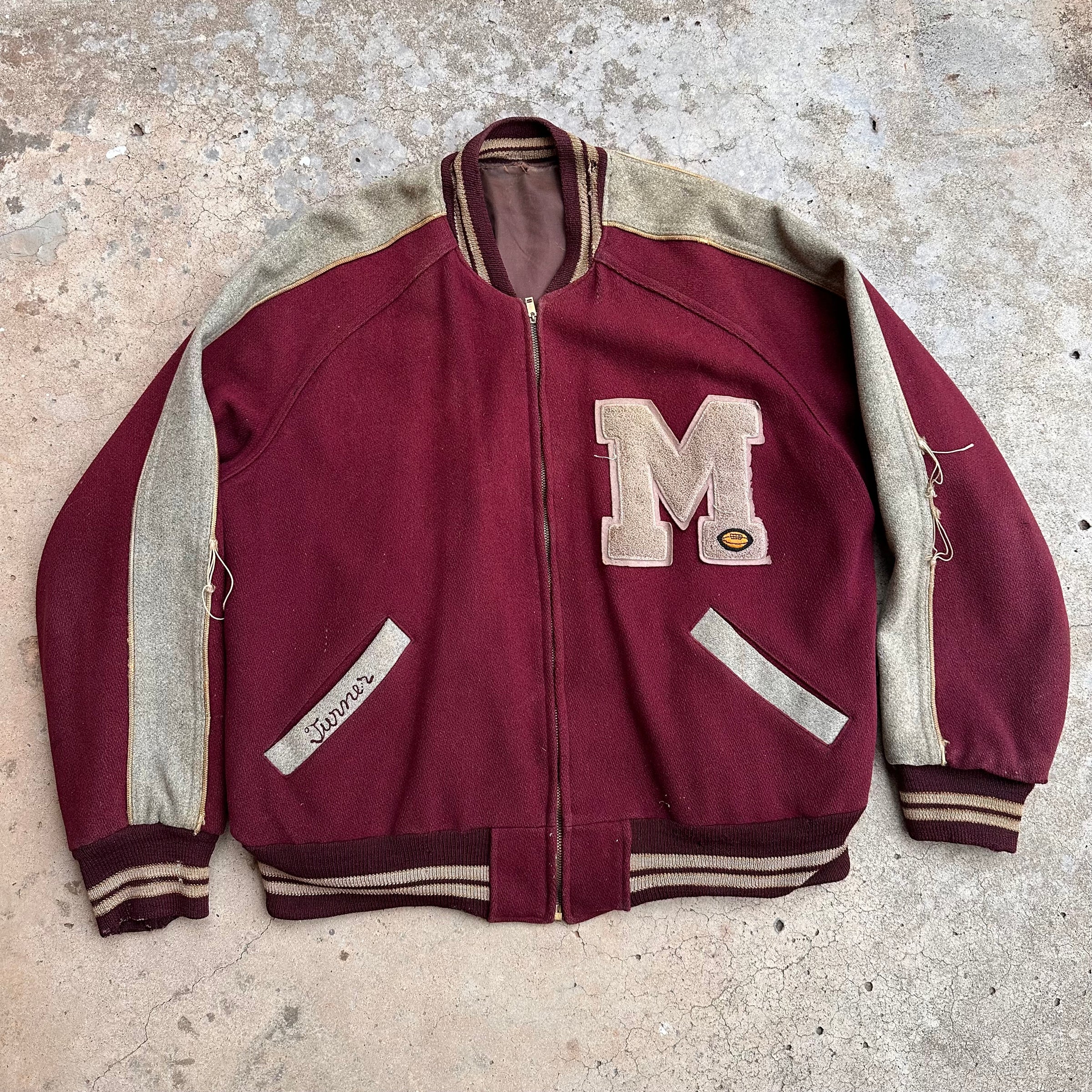 1950’s Painted Reversible Varsity Jacket XL