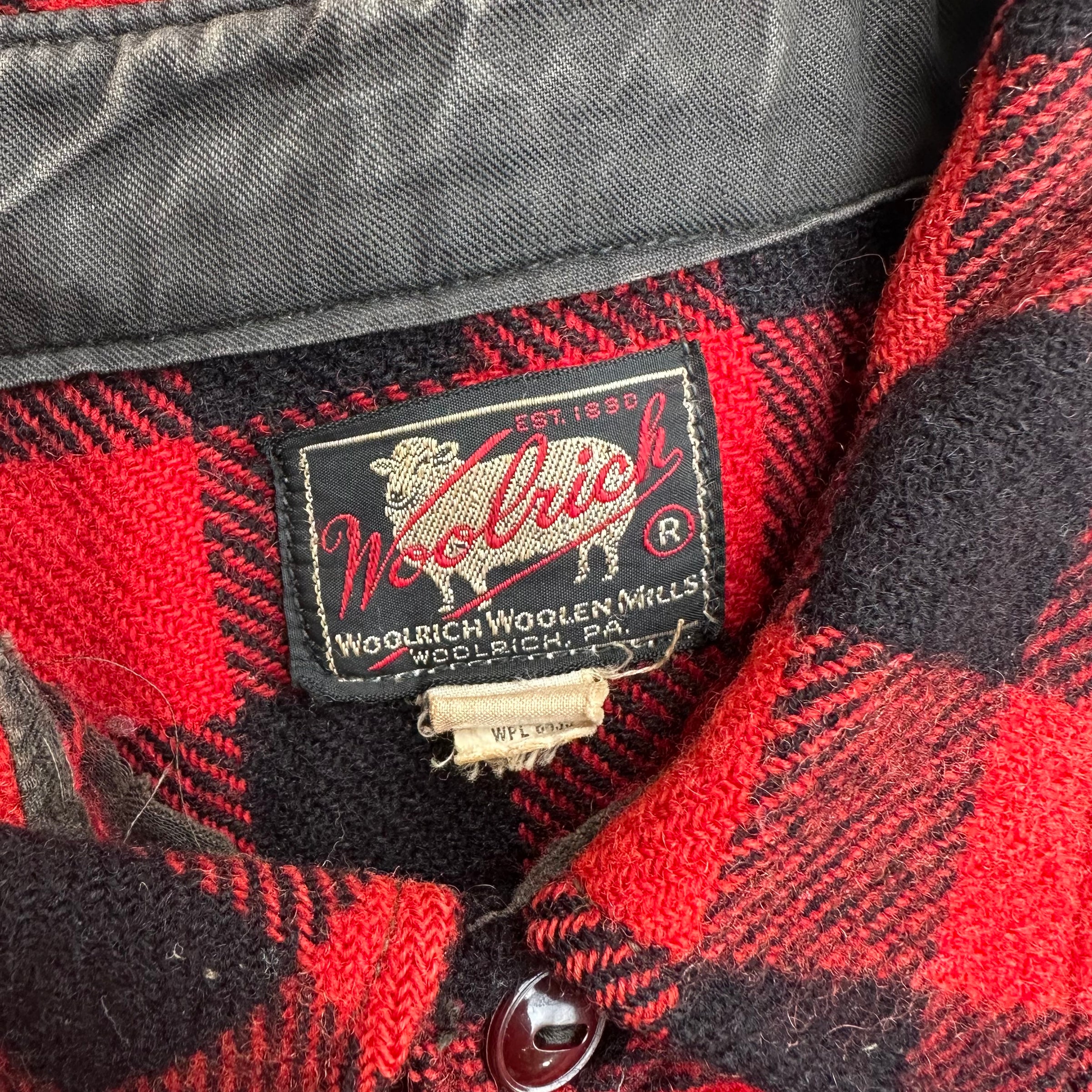 1950’s Woolrich Buffalo Plaid Wool Flannel Shirt XL