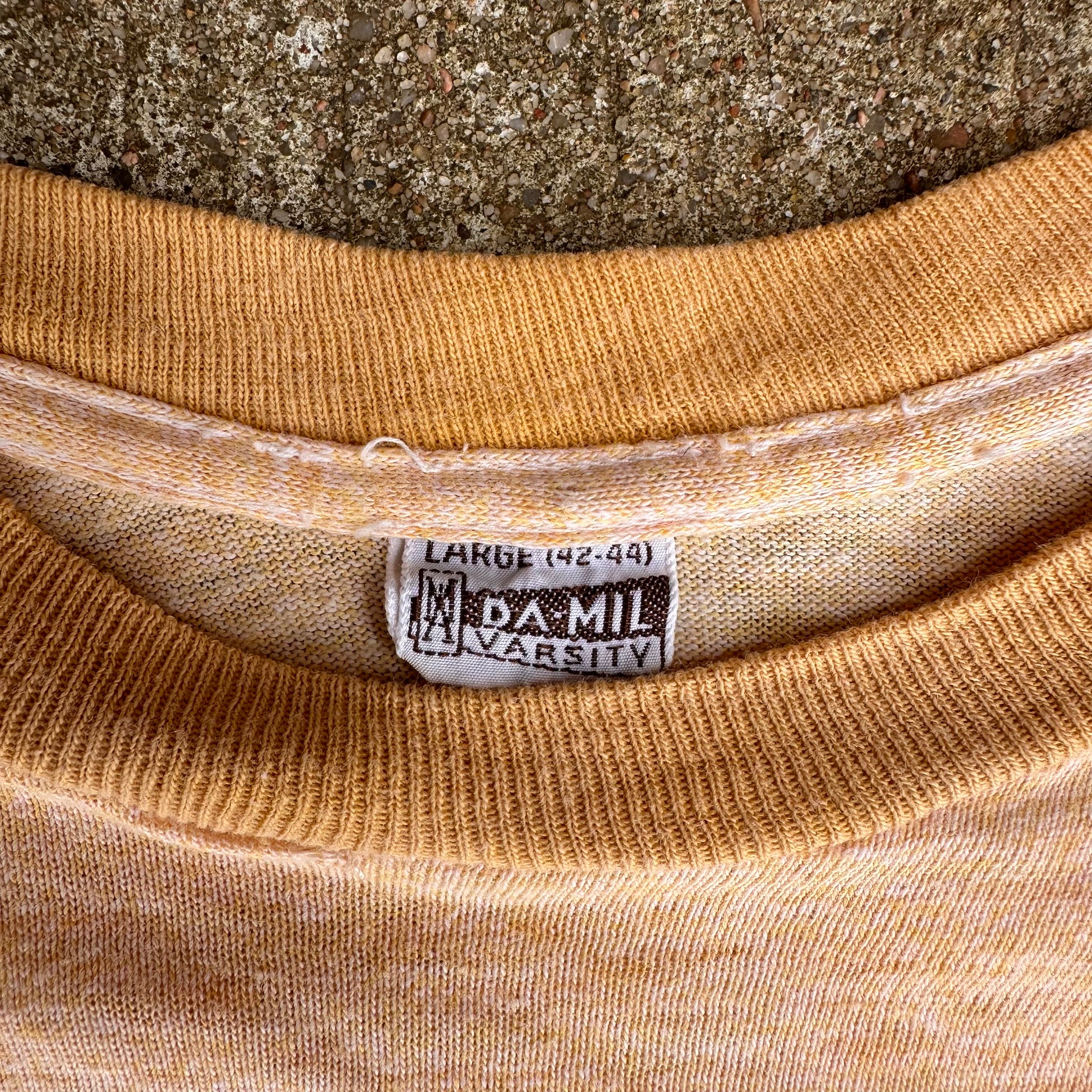 1960’s Da-Mil Varsity Heather Yellow Ringer T-Shirt Medium