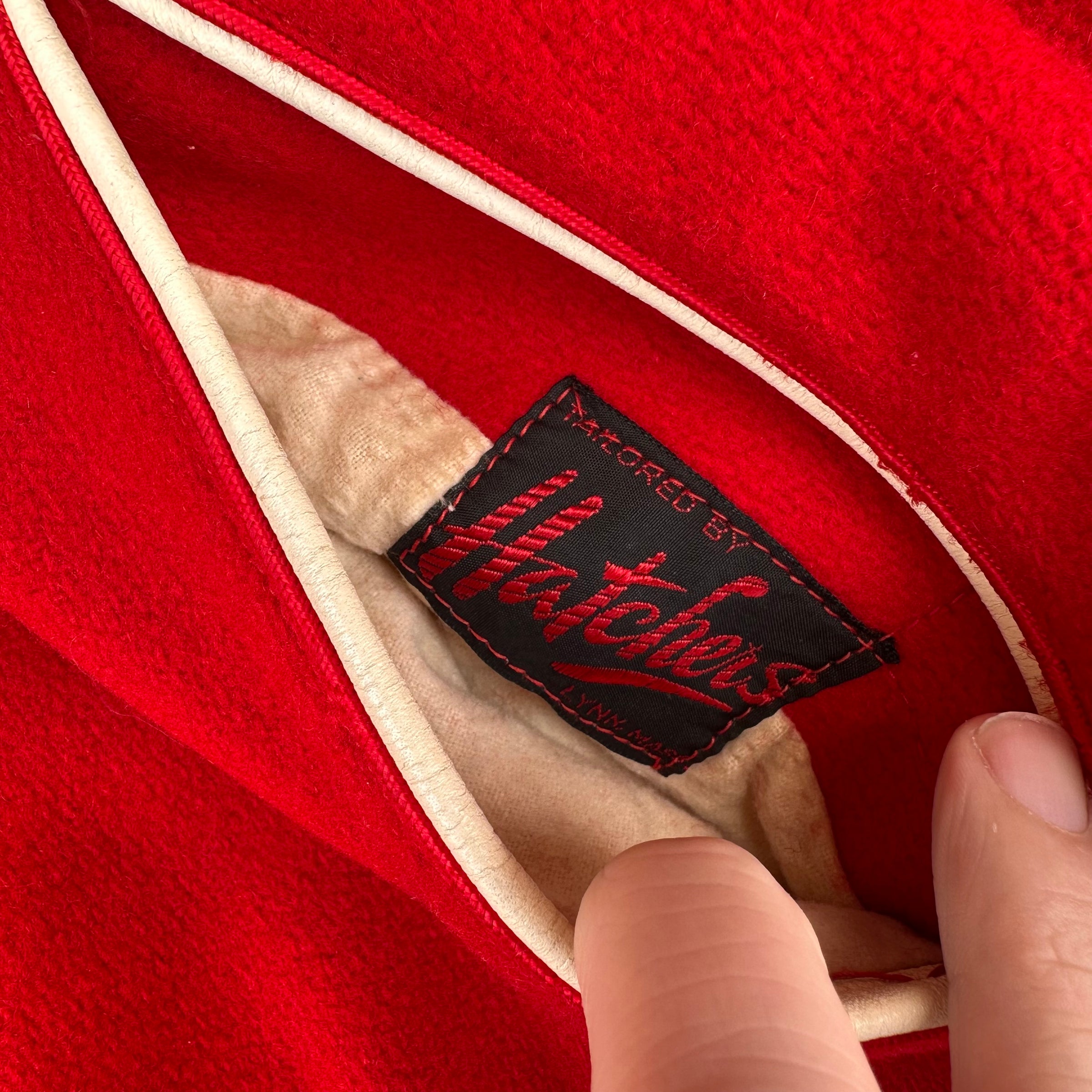 1960’s Hatchers Bulldog Patched Reversible Wool Varsity Jacket 25” Chest