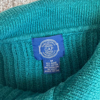 1980’s Gap Teal Ramie/Cotton Blend Collared Ribbed Sweater M/L