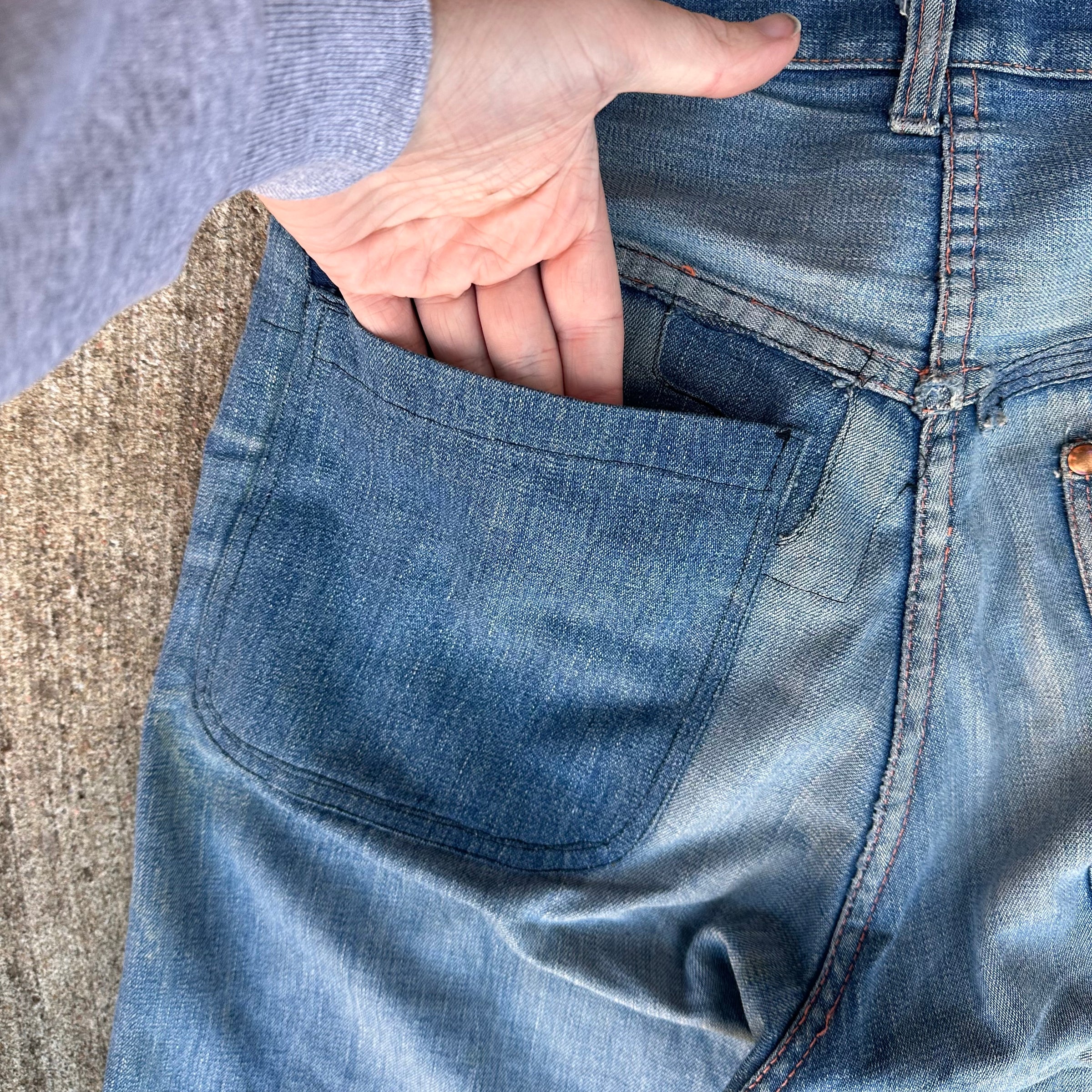 1940’s Sanforized Donut Button Denim Carpenter Jeans 31” x 30”