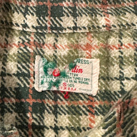 1970’s Printed Plaid Cotton Flannel Shirt Small