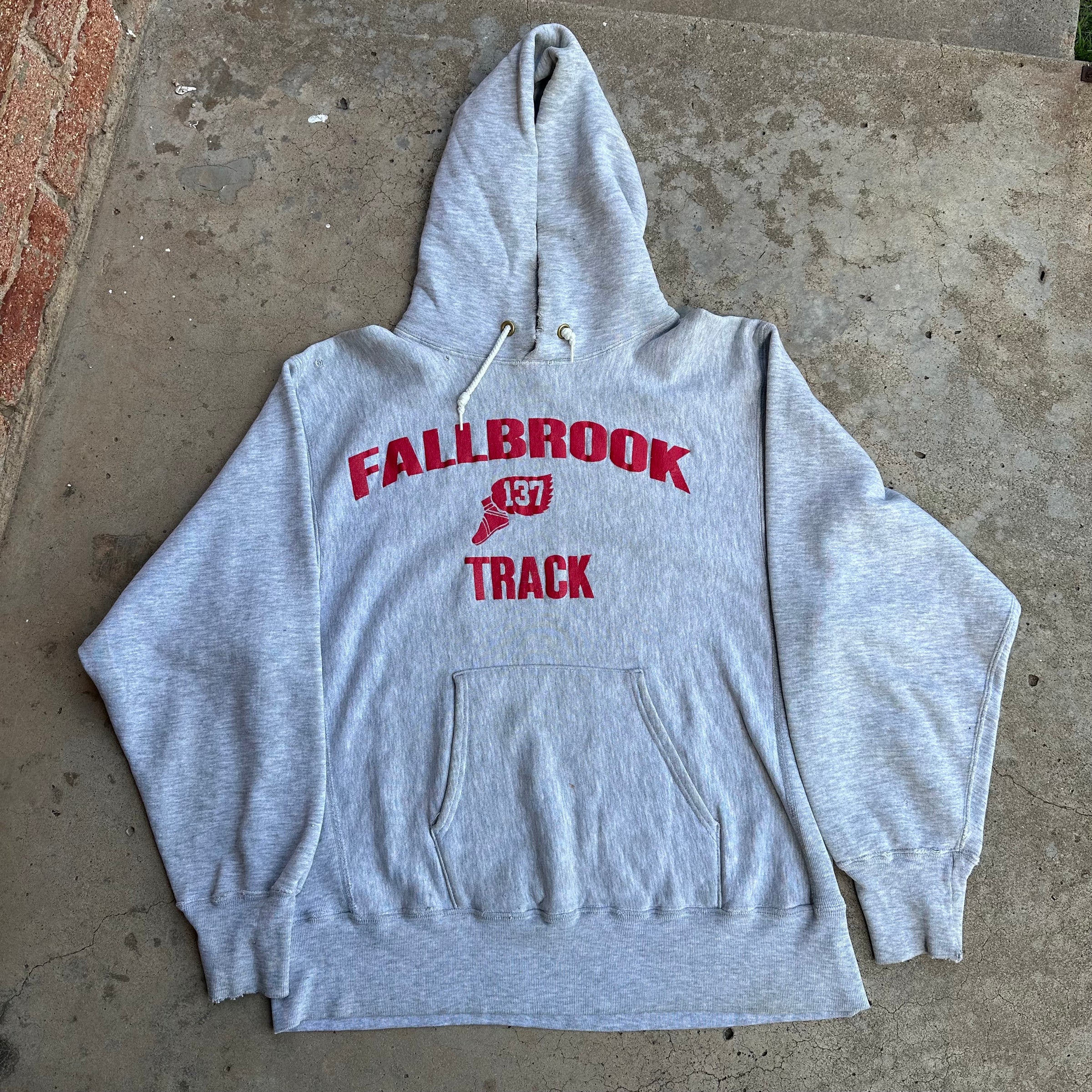 1980’s Champion Reverse Weave Winged Foot Hooded Sweatshirt Large