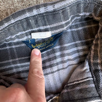 1980’s Osh’Kosh Black and Grey Cotton Flannel Shirt XL